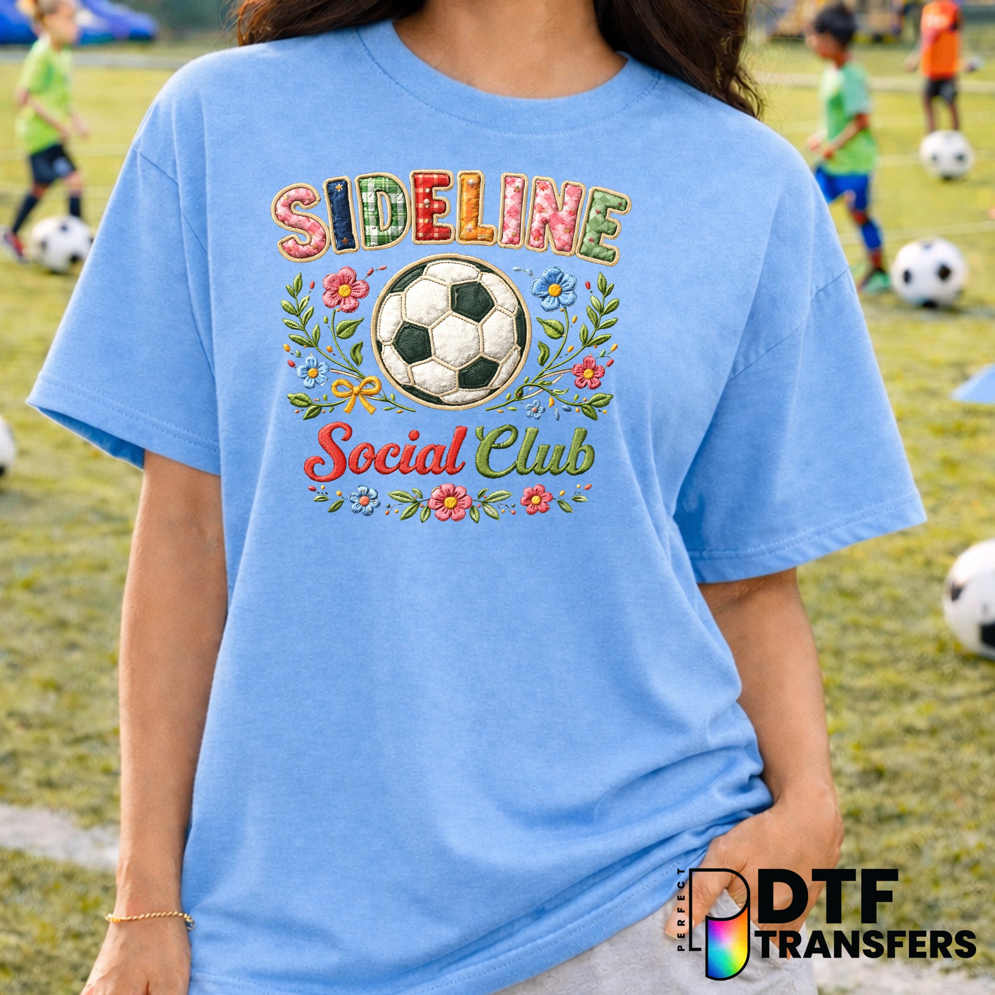 Sideline Social Club Floral Soccer – DTF Transfer