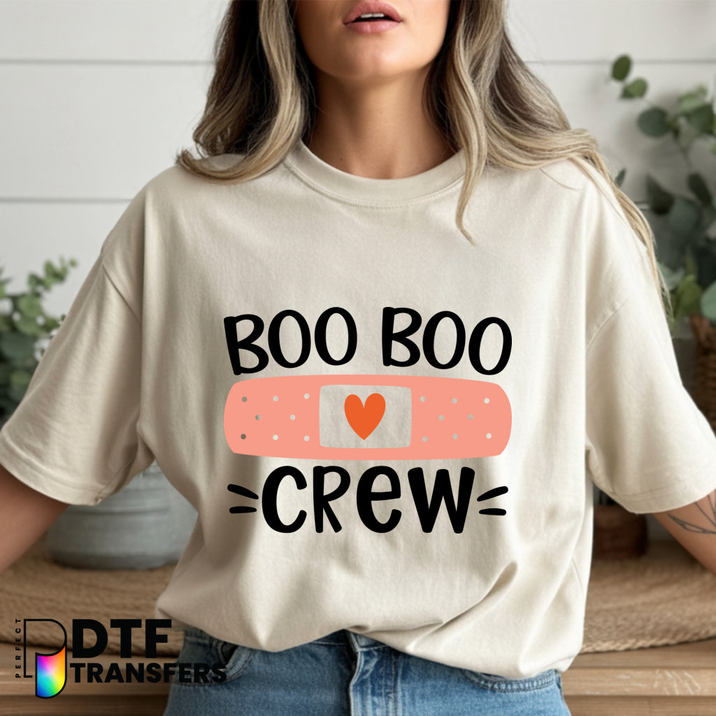 Boo Boo Crew School Nurse with Hearts – School Nurse DTF Transfer