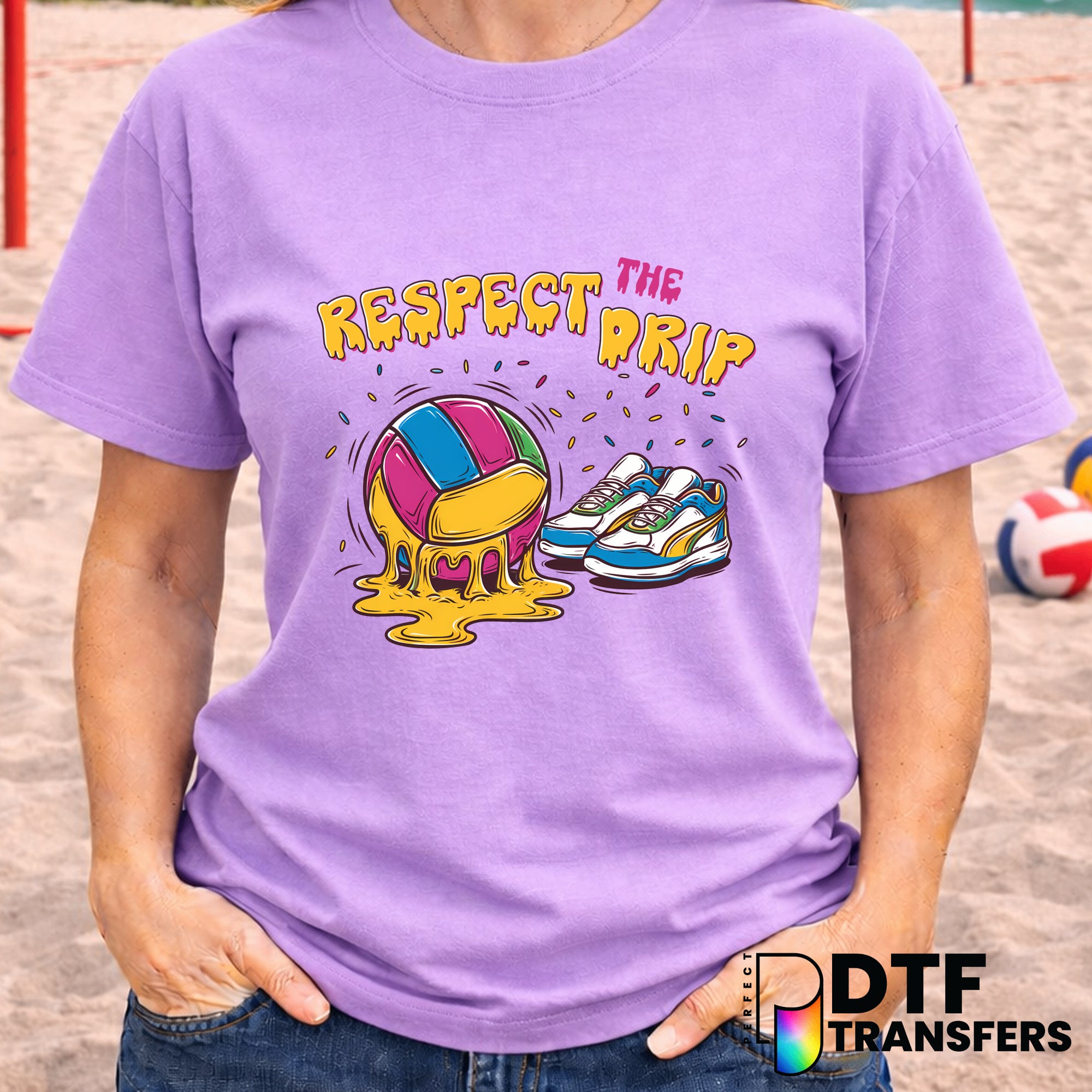 Respect The Drip Volleyball Sprinkles – Volleyball DTF Transfer