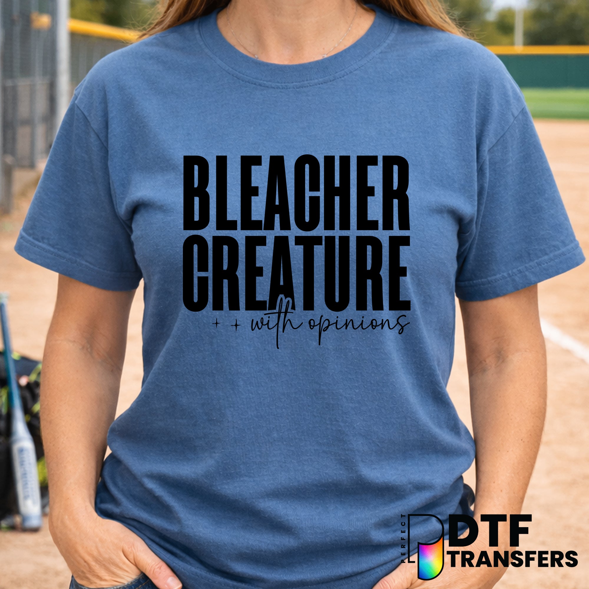 Bleacher Creature with Opinions – Softball DTF Transfer