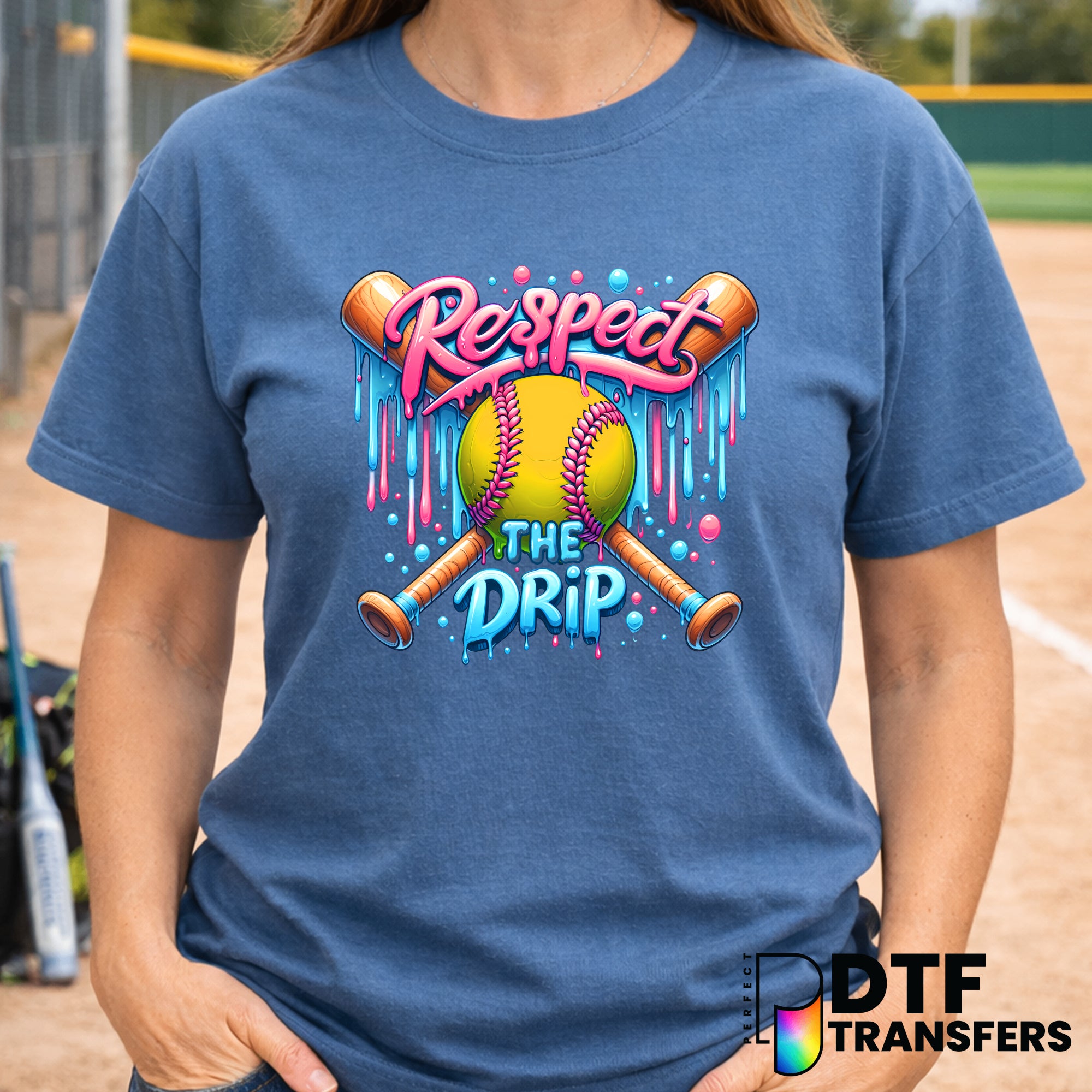 Respect the Drip Mom – Softball DTF Transfer