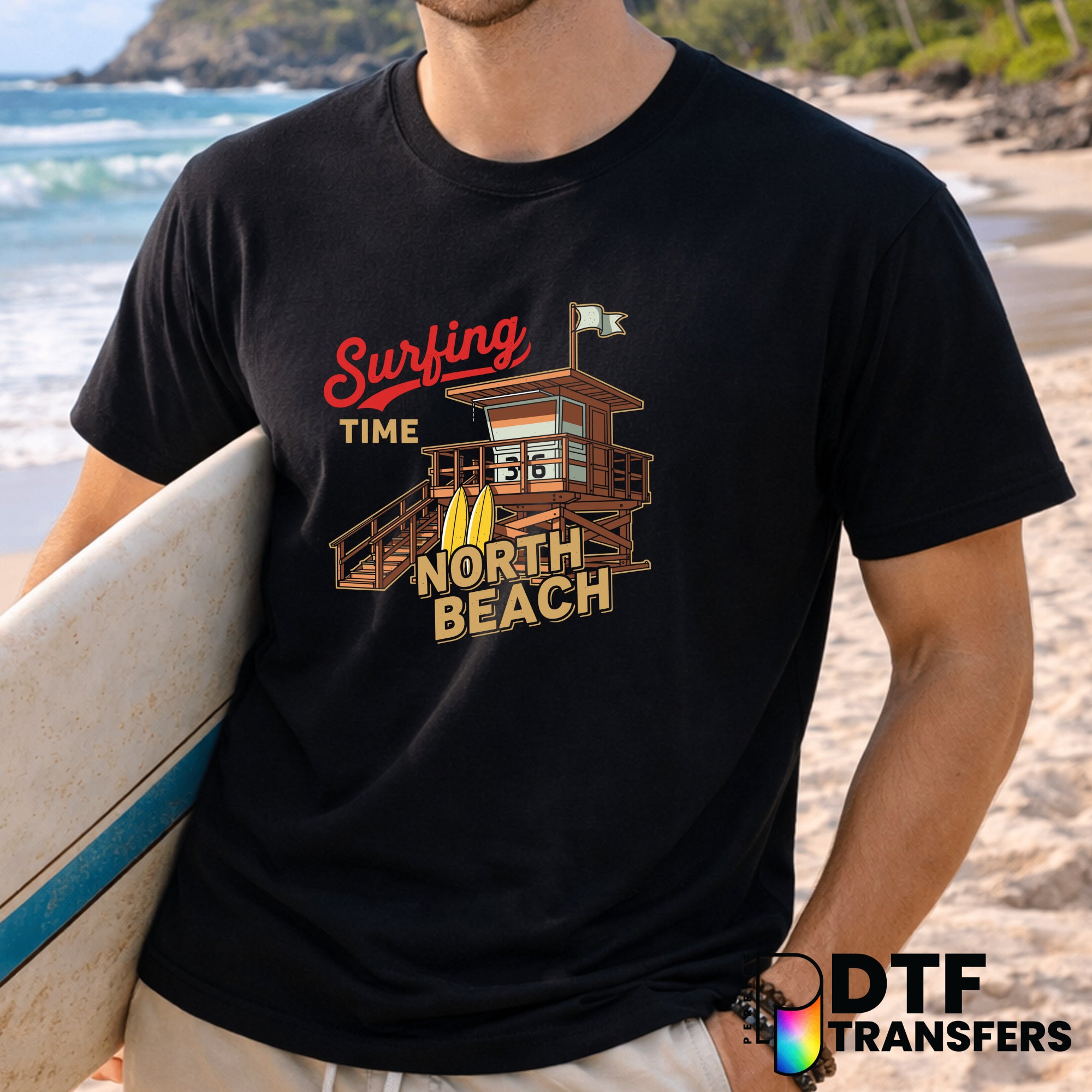 SURFING TIME NORTH BEACH LIFEGUARD HOUSE – Surfing DTF Transfer