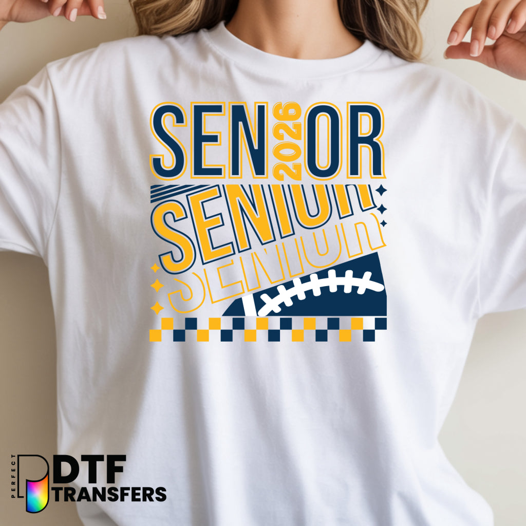 SENIOR 2026 Football – School Graduation DTF Transfer
