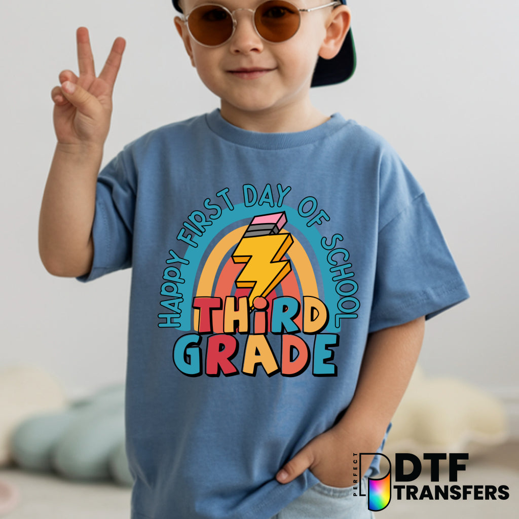 Happy First Day of School Third Grade - Welcome Back to School – Teacher DTF Transfer