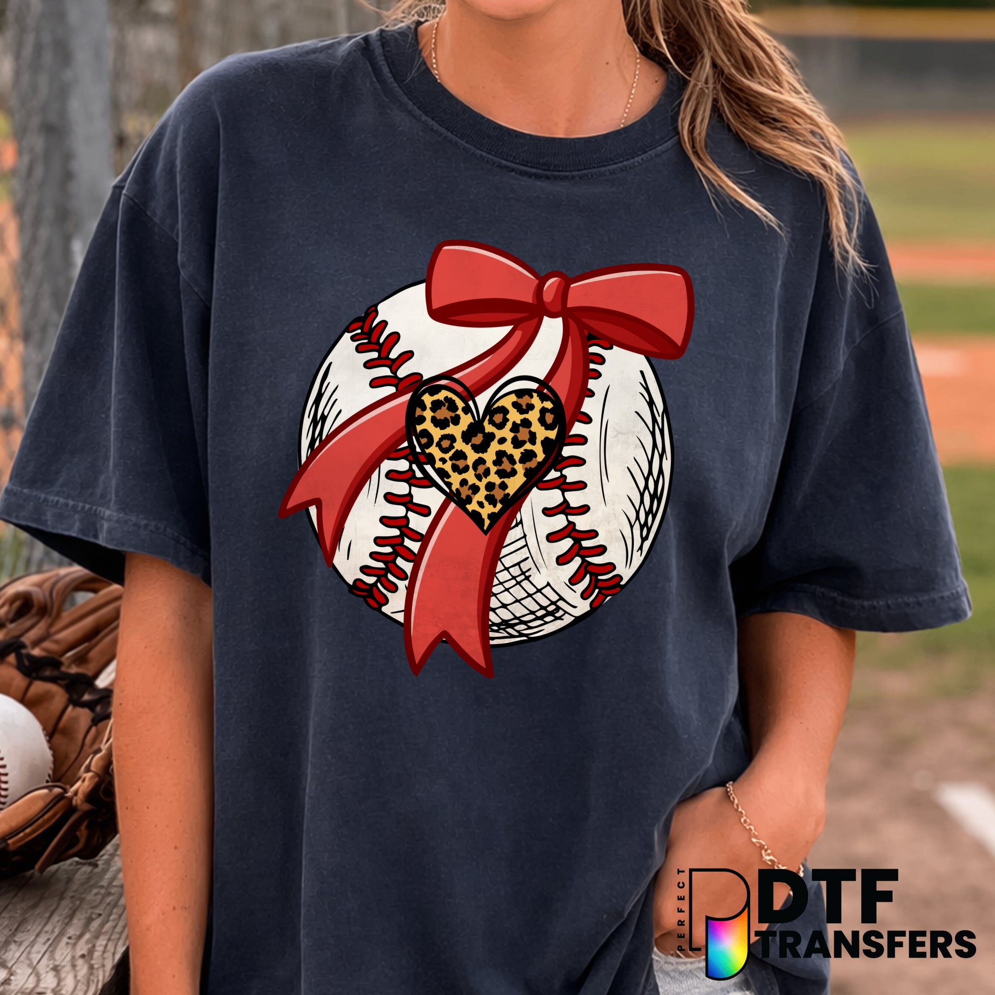 Coquette Leopard Heart Baseball – DTF Transfer
