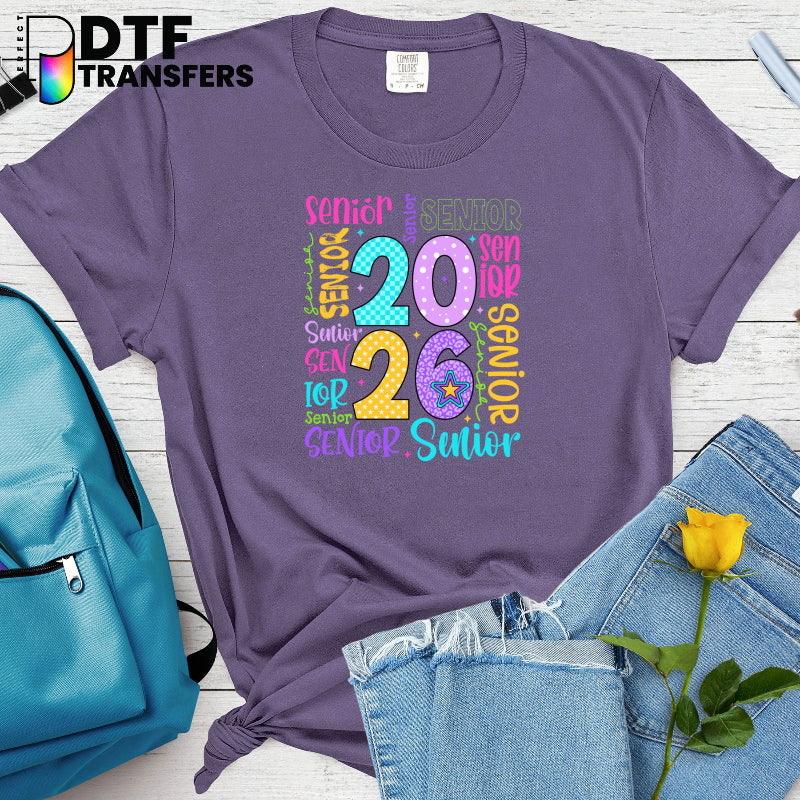 SENIOR 2026 Colorful Retro – Teacher DTF Transfer