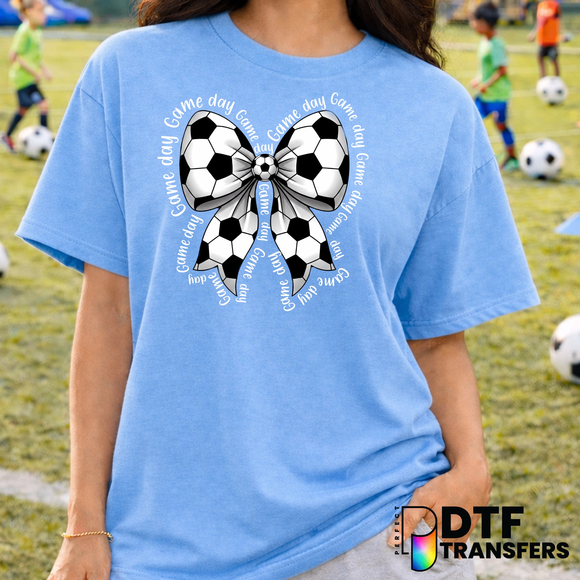 Soccer Ball Coquette Bow – Soccer DTF Transfer