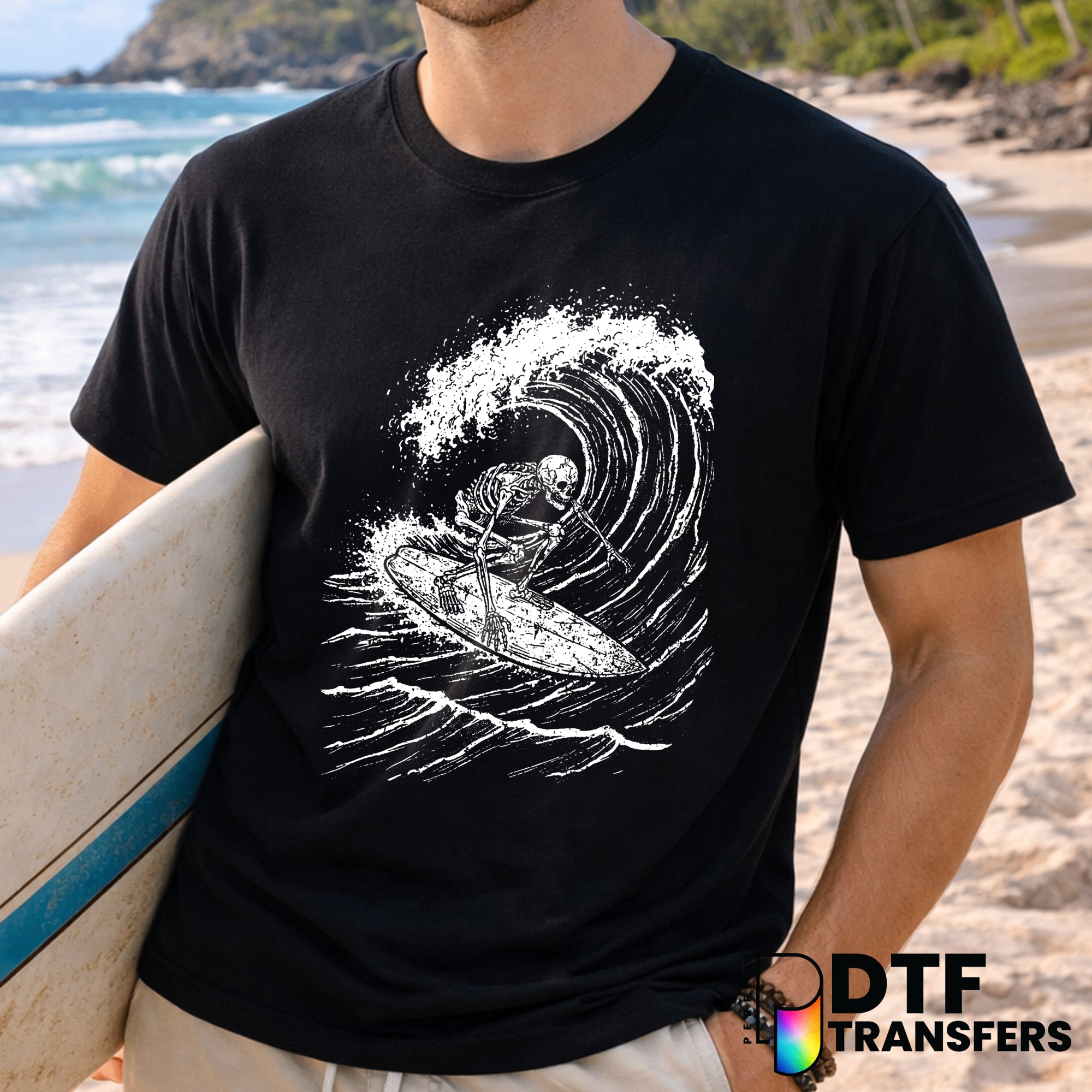 HANG TEN – Surfing DTF Transfer