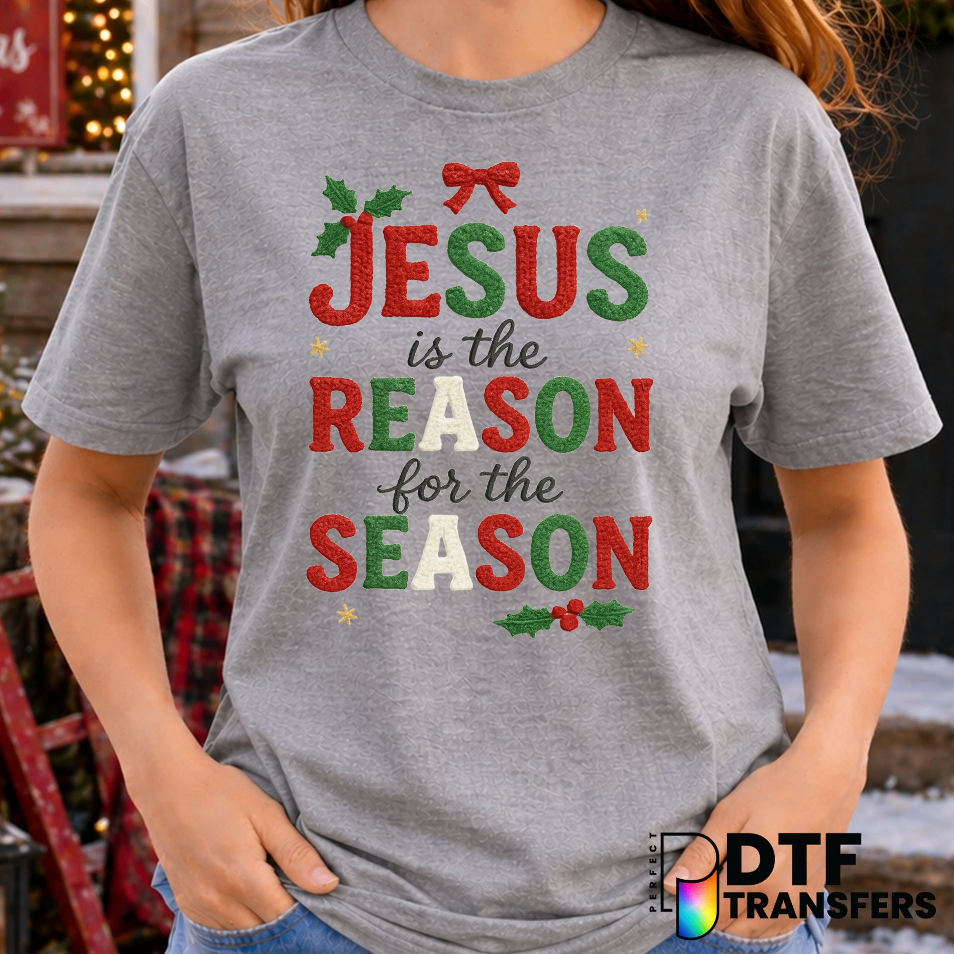 Jesus is the Reason for the Season – Christmas DTF Transfer