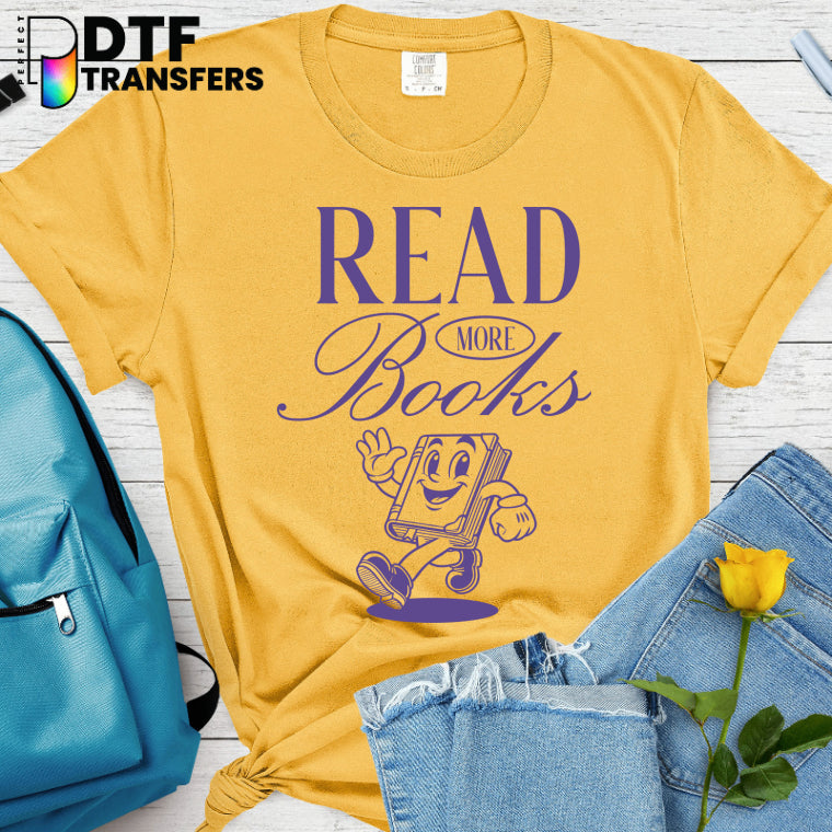READ MORE BOOKS Reading Character with Open Book – Teacher DTF Transfer