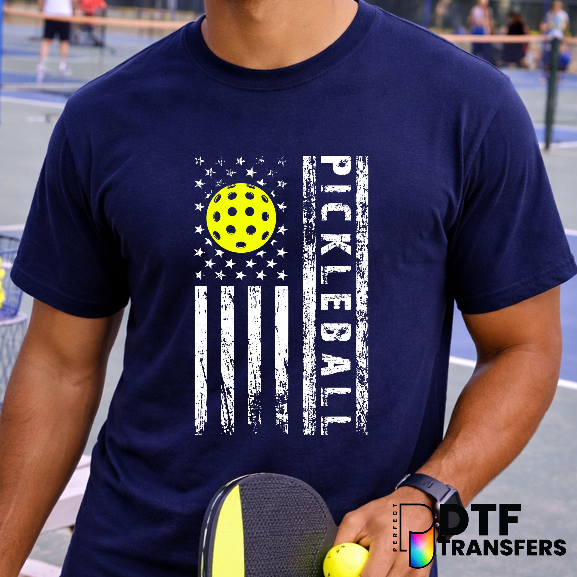 PICKLEBALL American Flag – Pickleball DTF Transfer