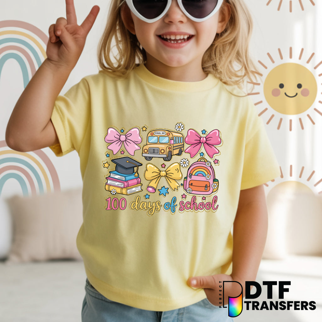 100 DAYS Coquette Doodles – Teacher DTF Transfer