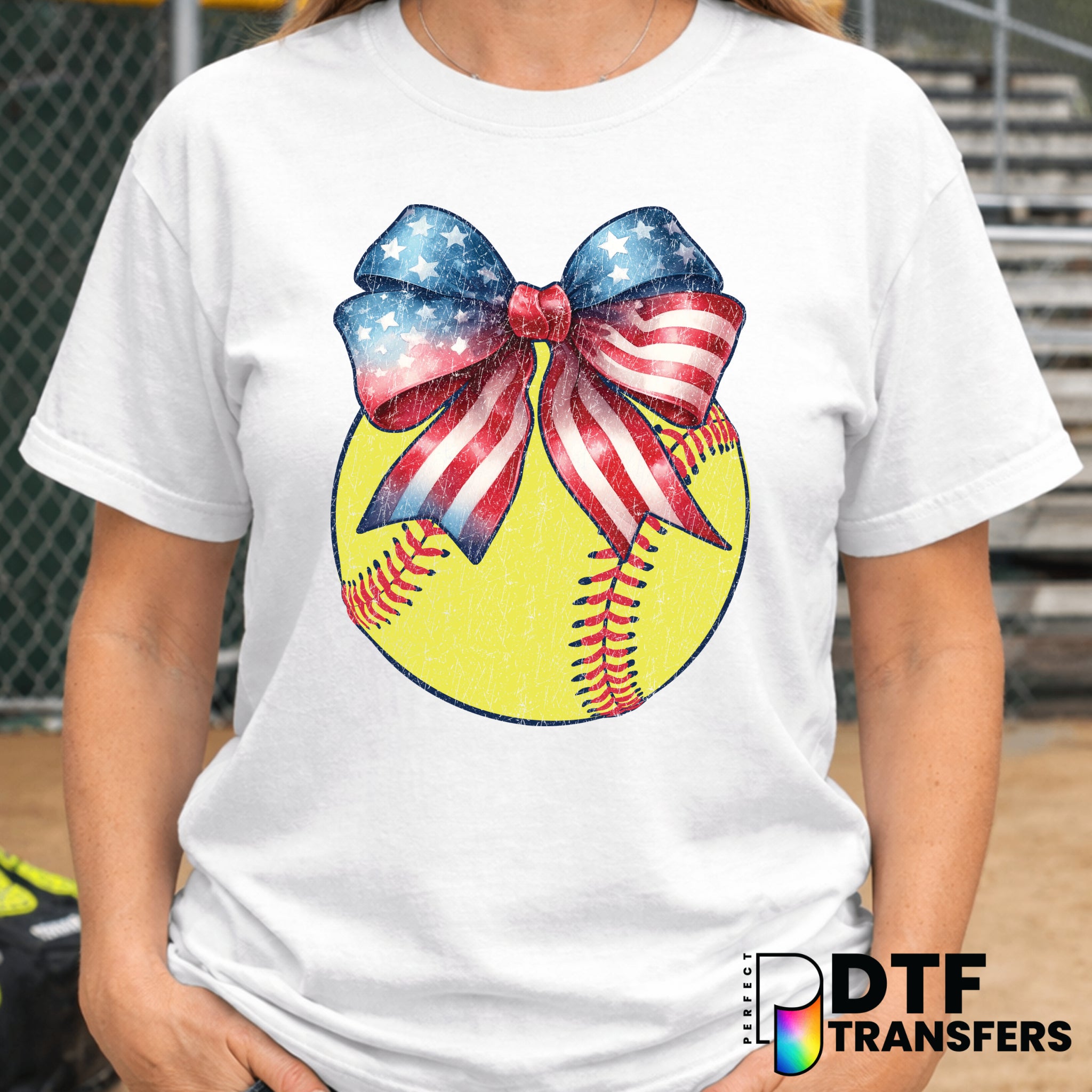 American Flag Softball – Softball DTF Transfer