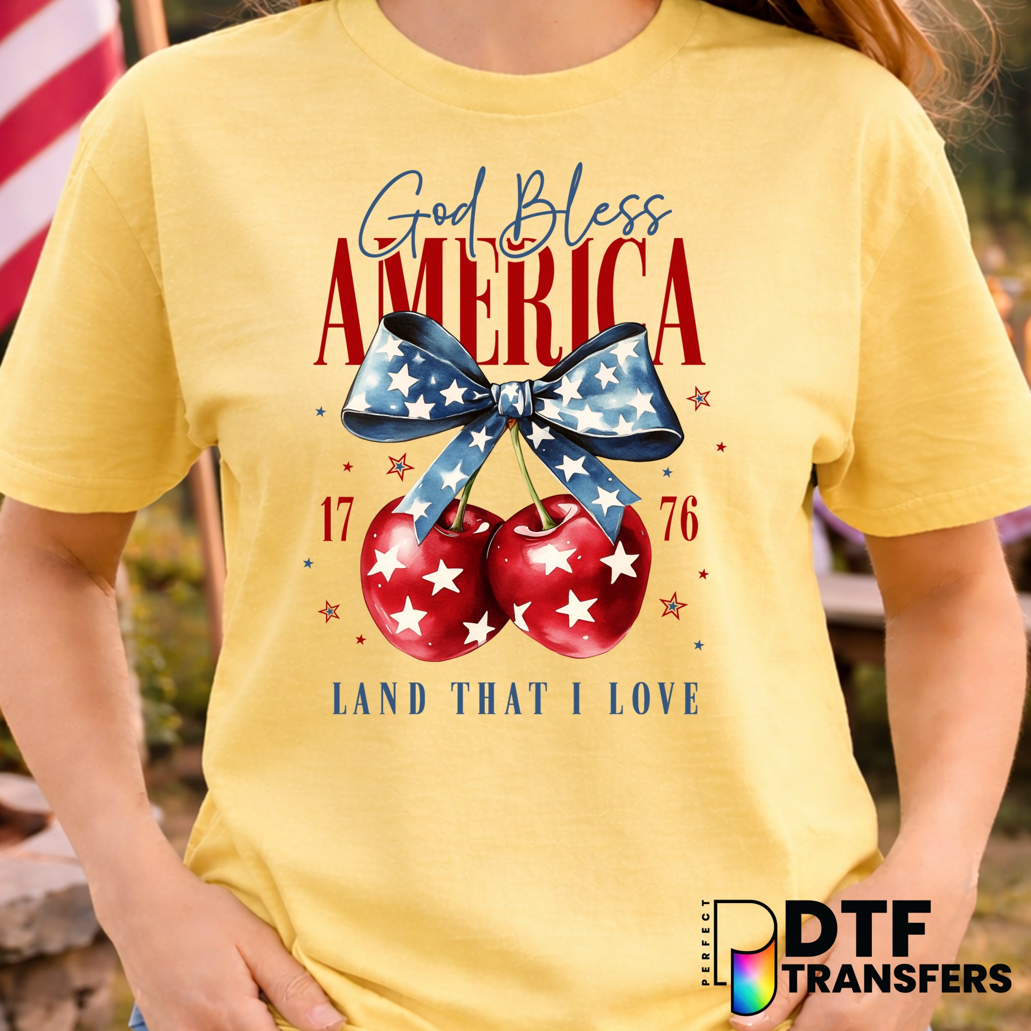 God Bless America 1776 Land That I Love – Fourth of July DTF Transfer