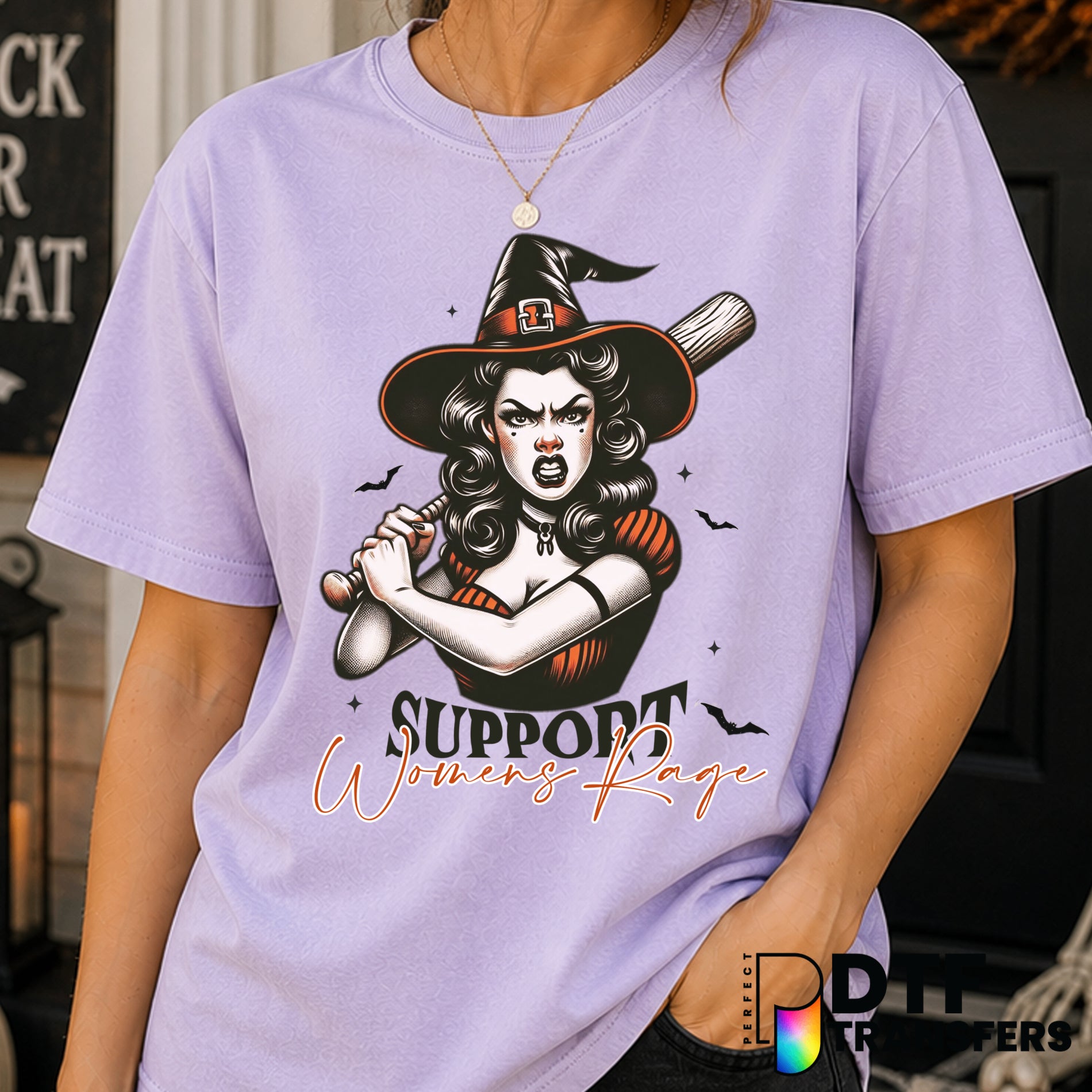 Support Women's Rage Witch – Halloween DTF Transfer