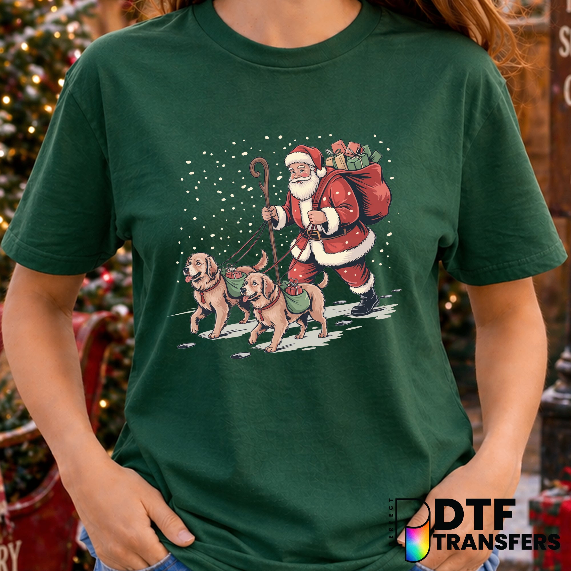 Funny Christmas Golden Retrievers Dog Mom – Christmas DTF Transfer