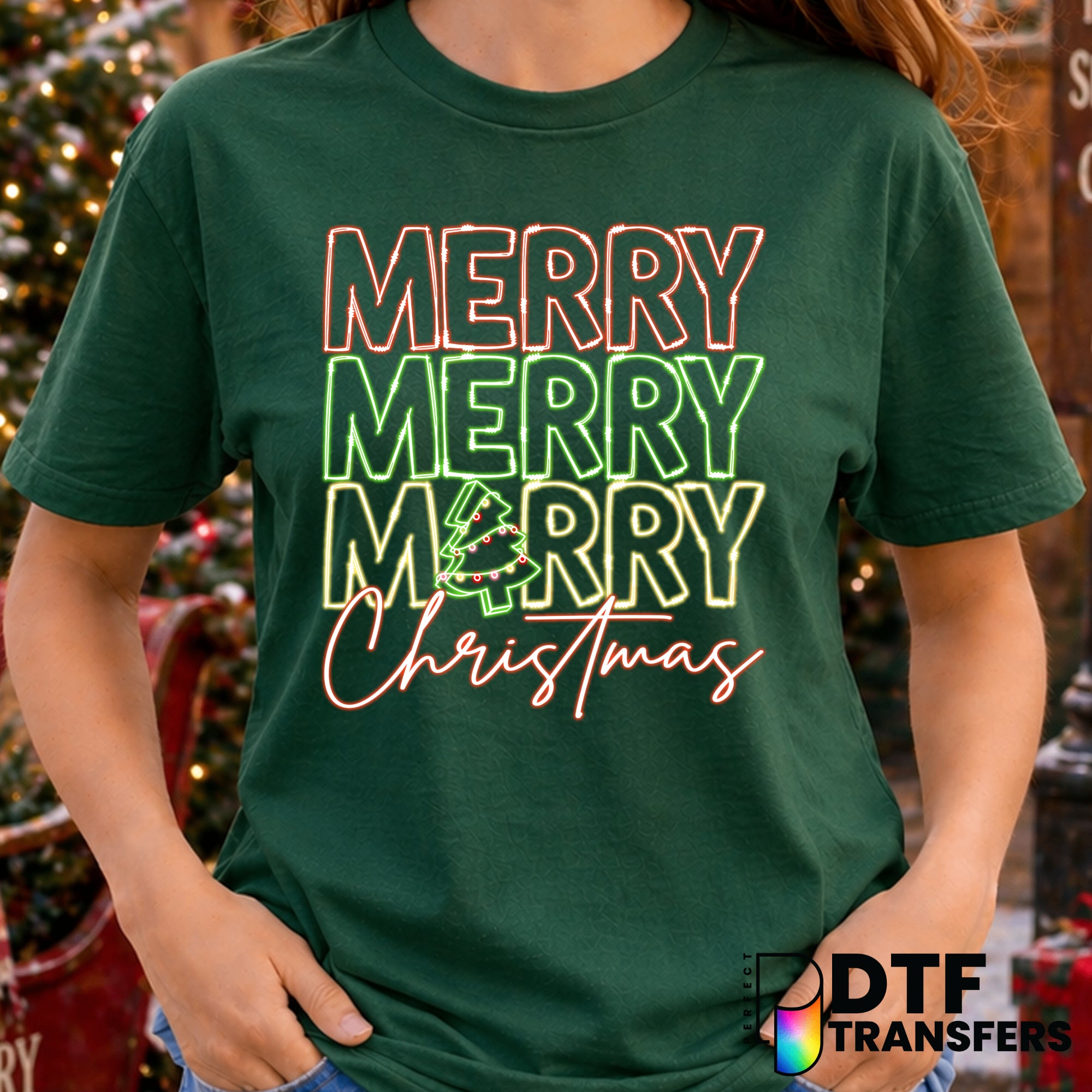 Merry Merry Merry Christmas – Christmas DTF Transfer