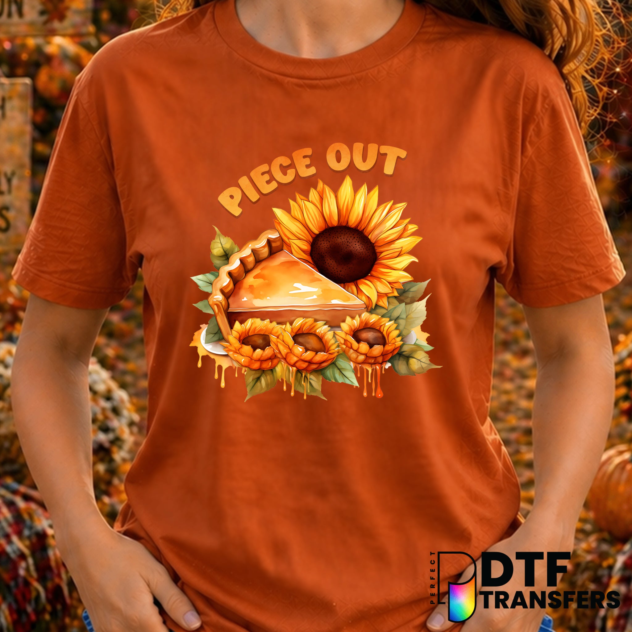 Piece Out Thanksgiving Pie – Thanksgiving DTF Transfer