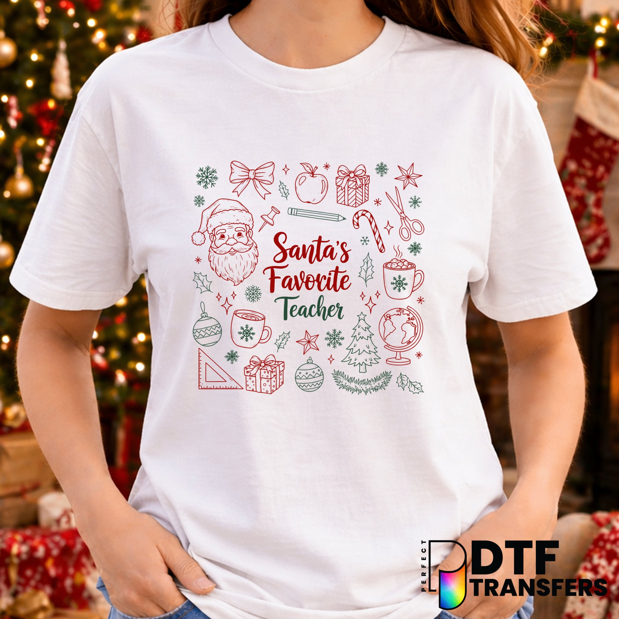 Santa's Favorite Teacher – Christmas DTF Transfer