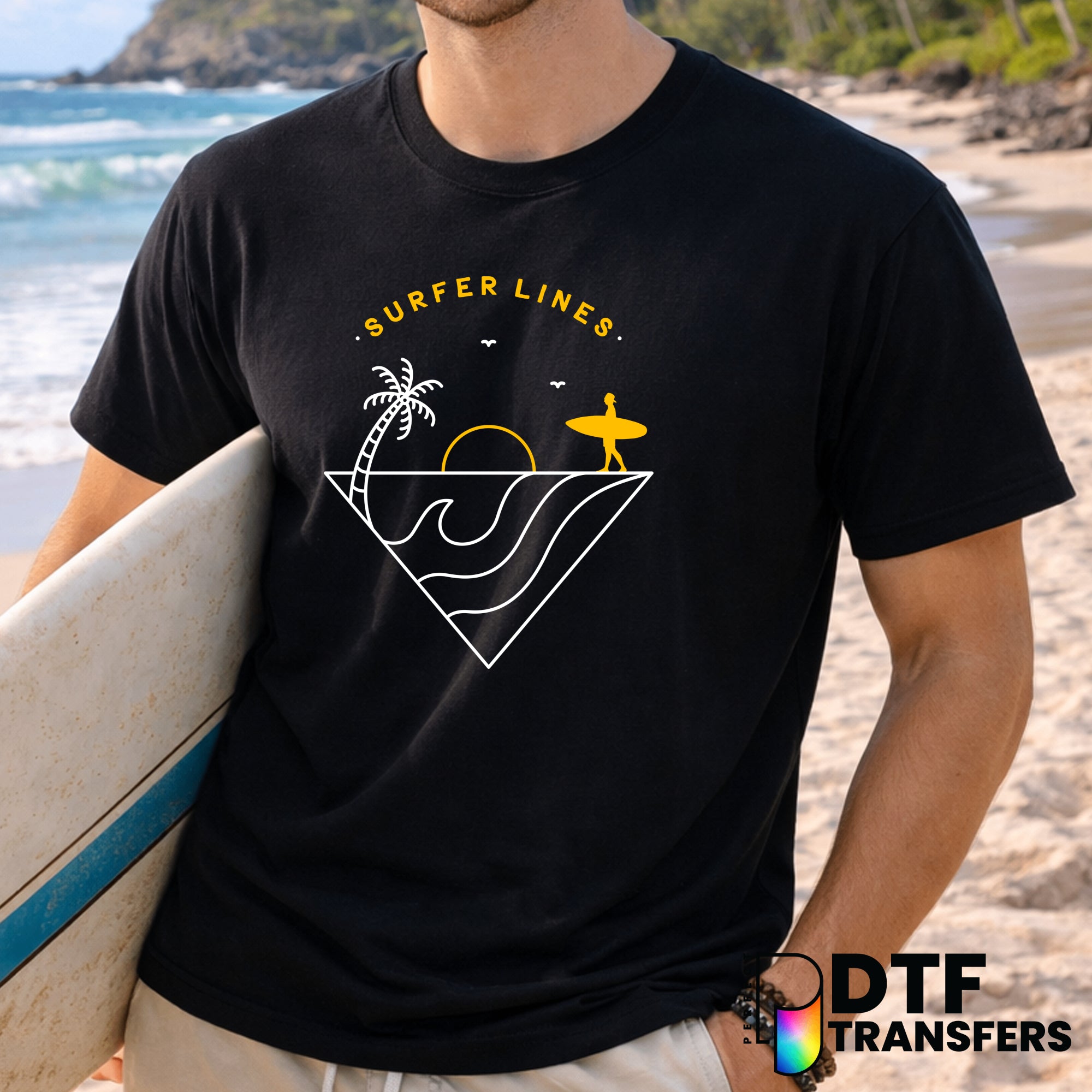 Surfer Lines – Surfing DTF Transfer
