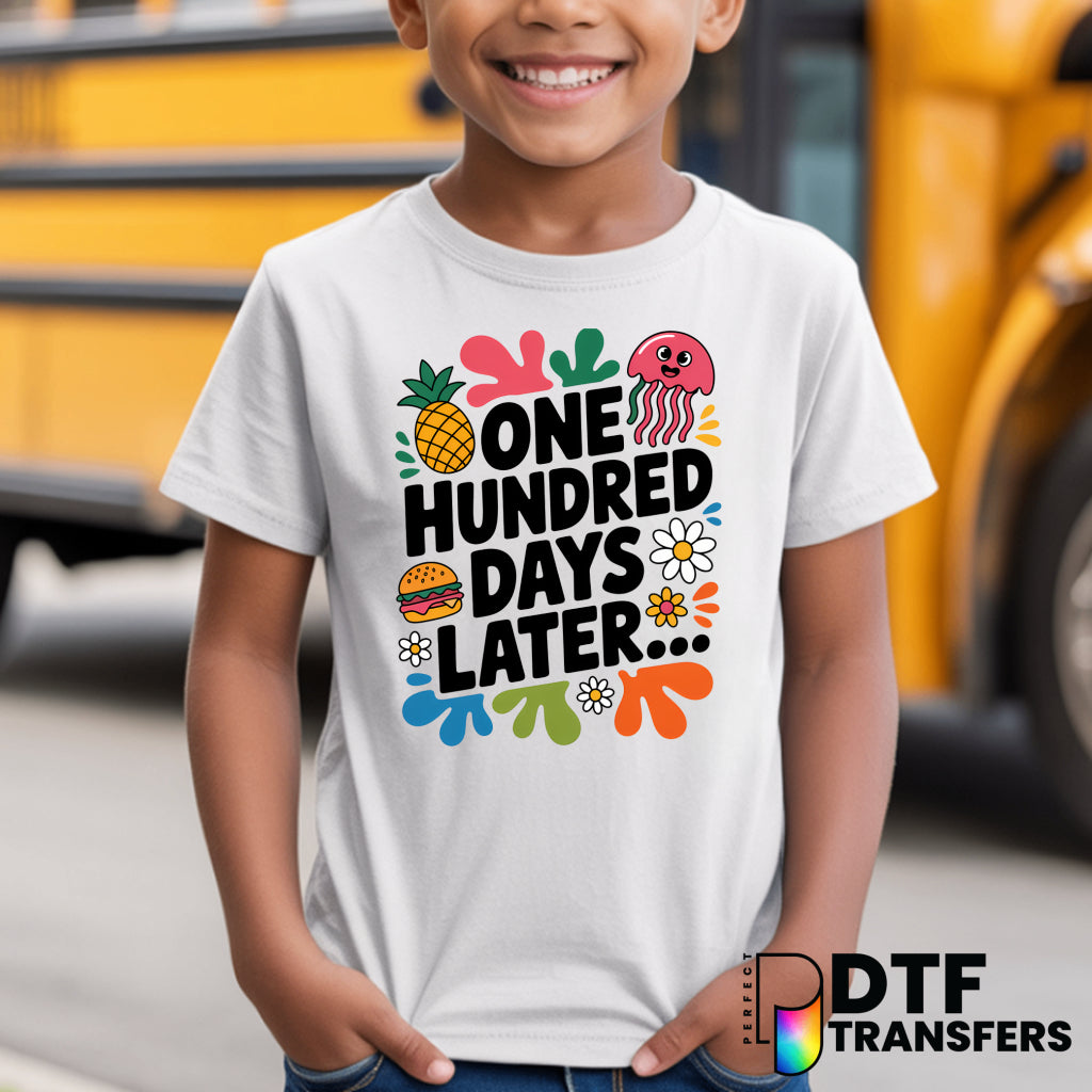 100 Days Later - 100 Days of School Science Theme – Teacher DTF Transfer