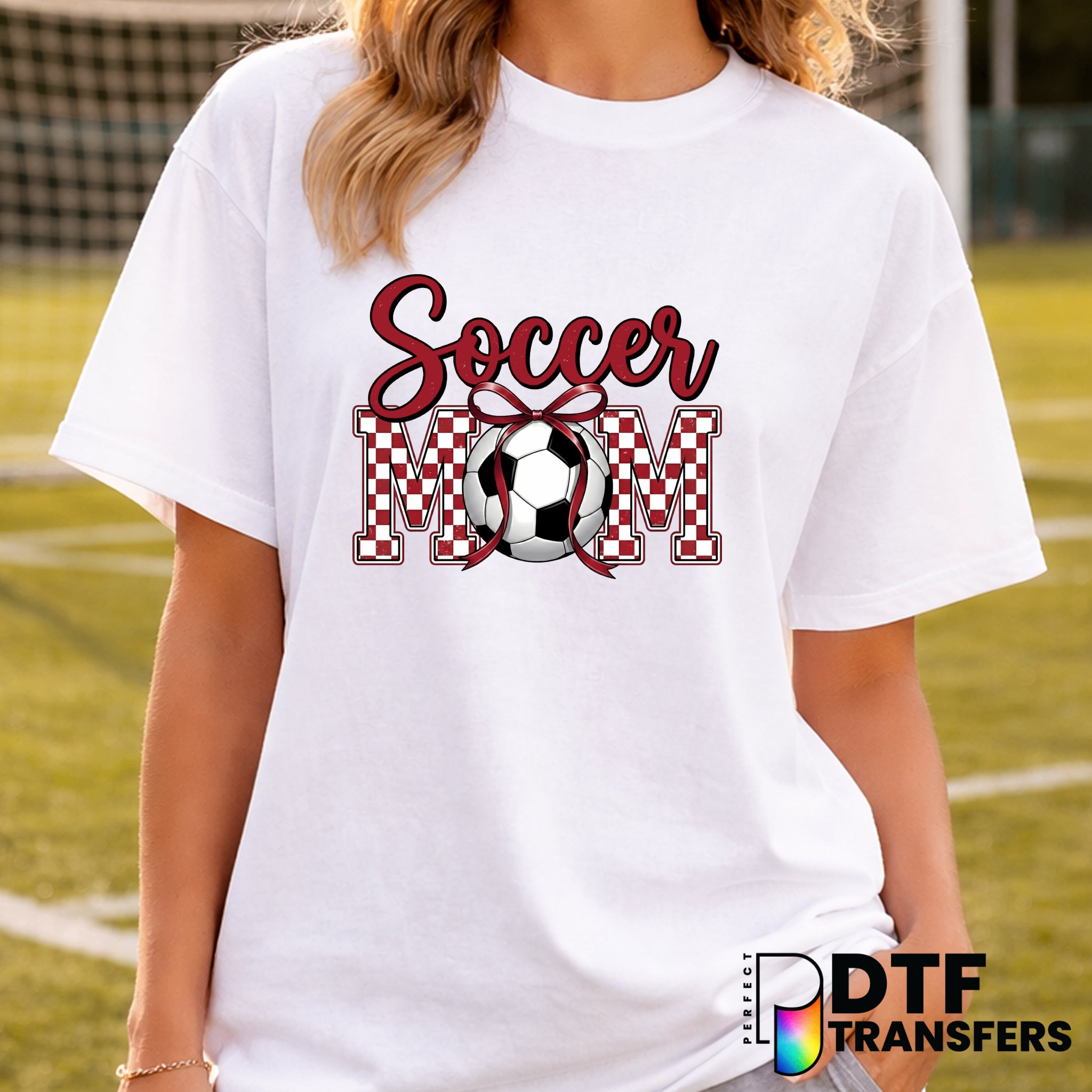 Soccer Mom Checkered – Soccer DTF Transfer