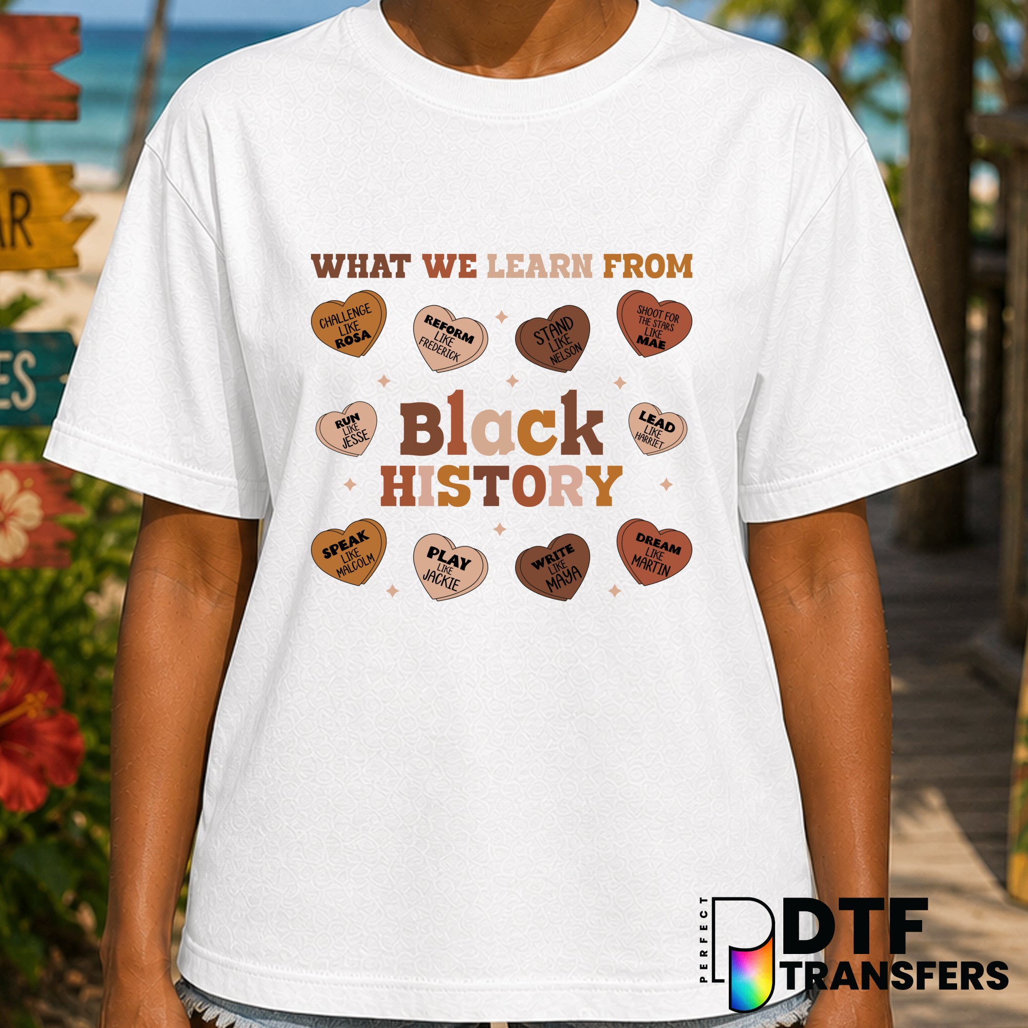 What We Learn from Black History Neutral Hearts – Black History Month DTF Transfer