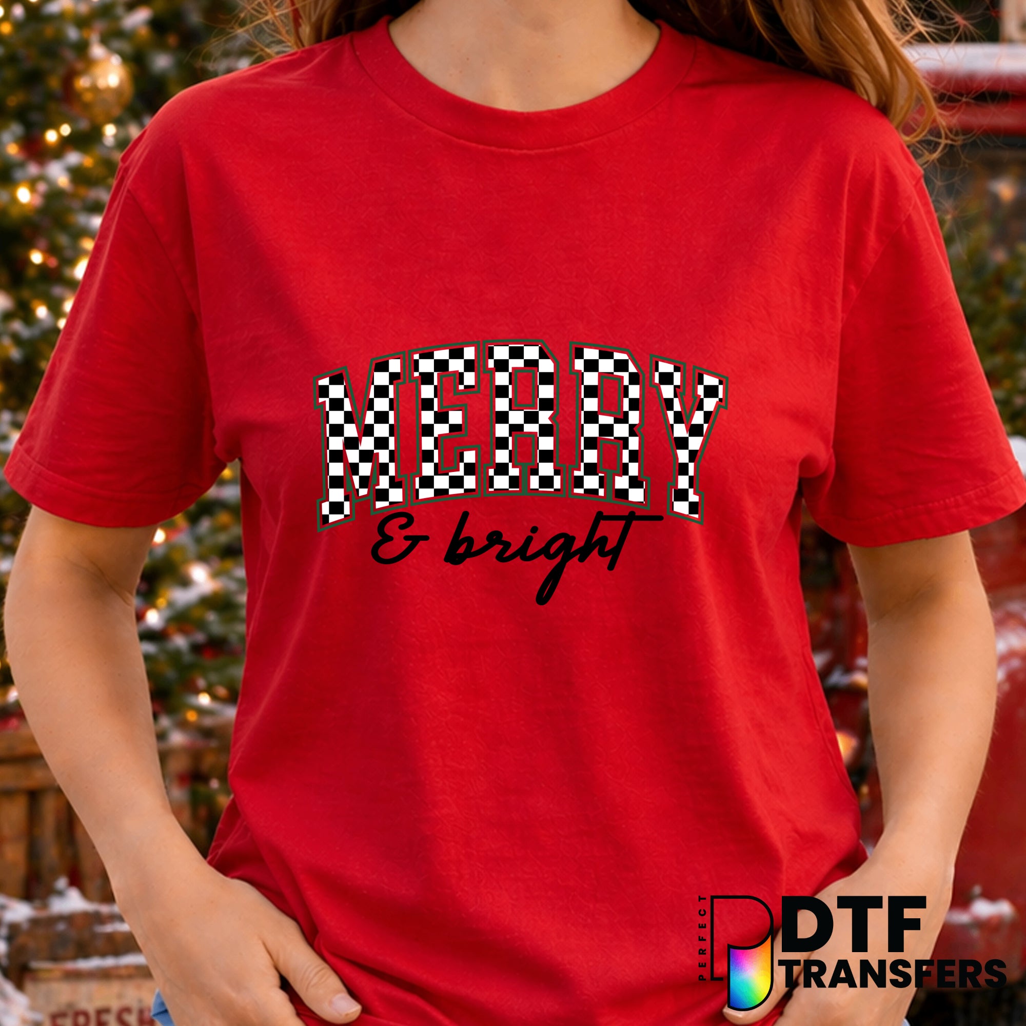 Merry and Bright – Christmas DTF Transfer
