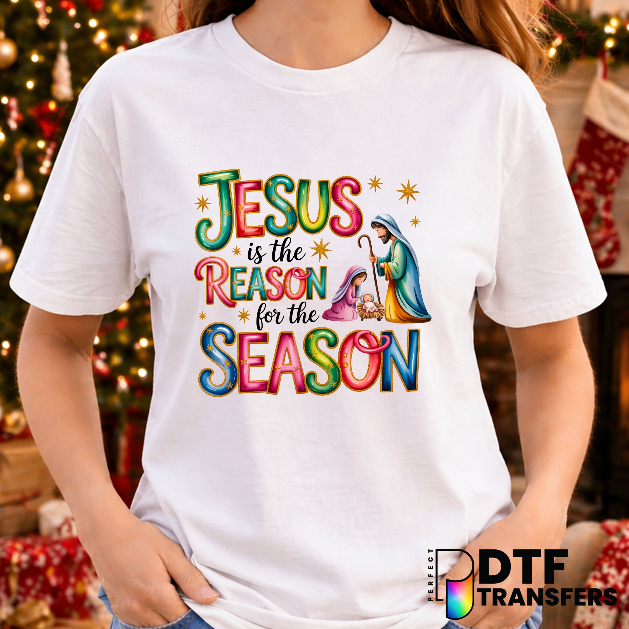 Jesus is the Reason for the Season – Christmas DTF Transfer