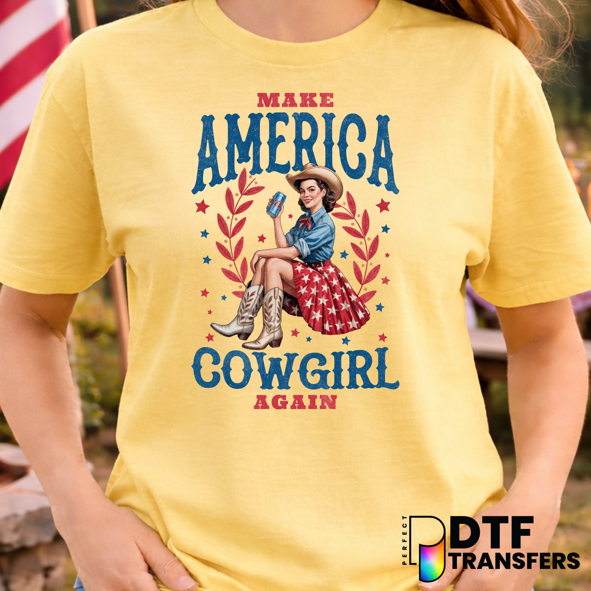 Make America Cowgirl Again – Fourth of July DTF Transfer
