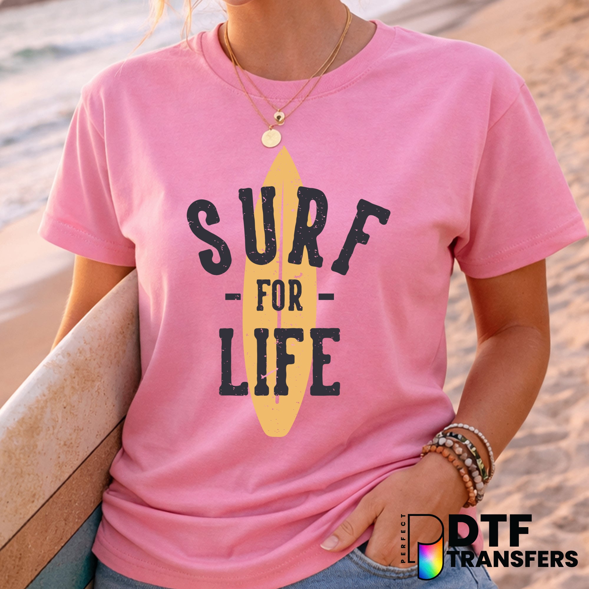 Surf For Life Surfing Retro – DTF Transfer