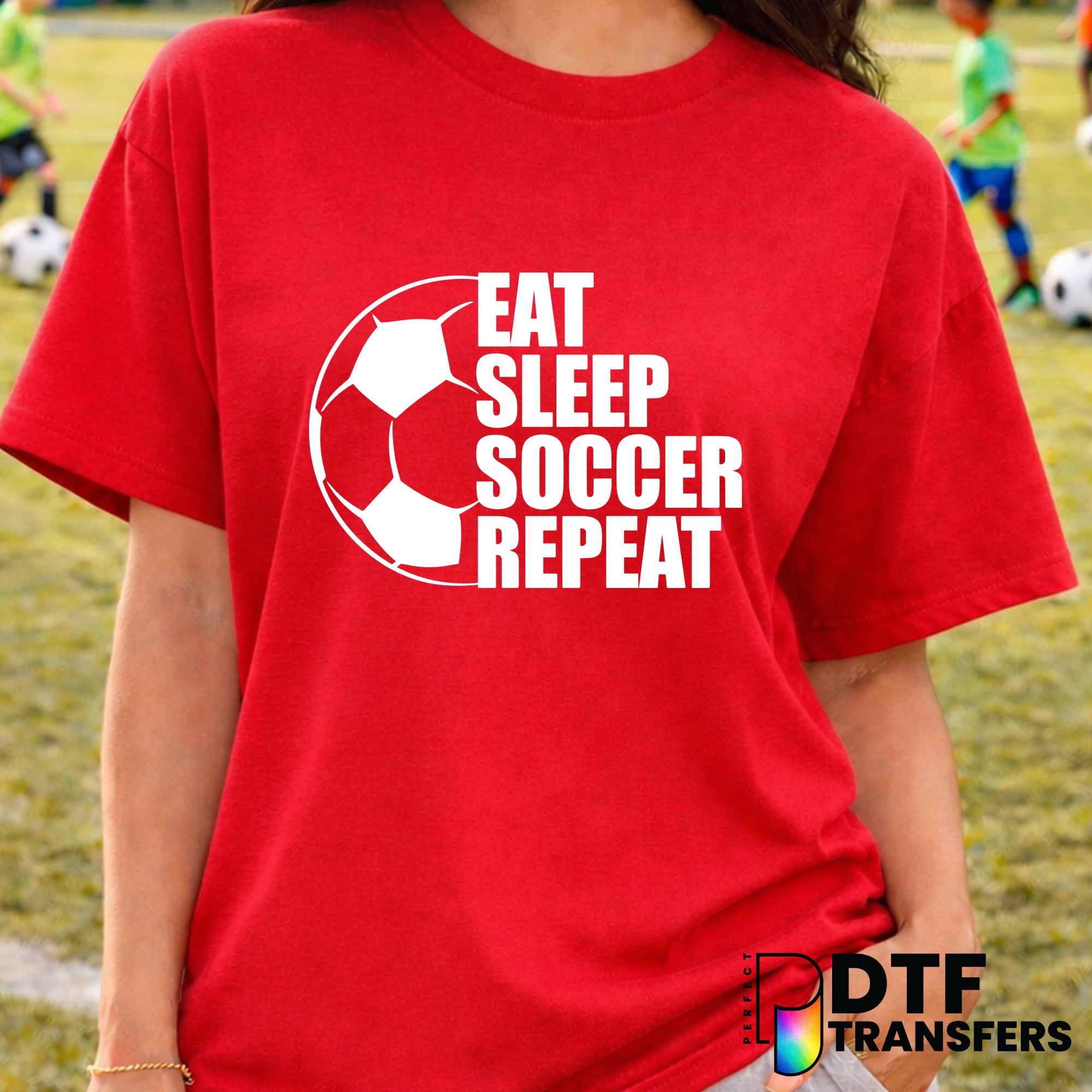 Eat Sleep Soccer Repeat – Soccer DTF Transfer