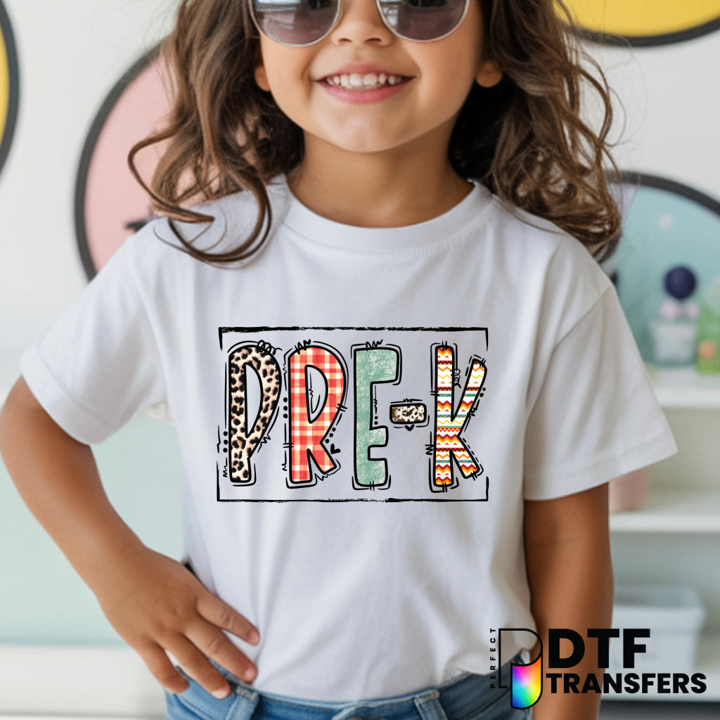 Pre-K School Fall Doodle Thankful – Teacher DTF Transfer