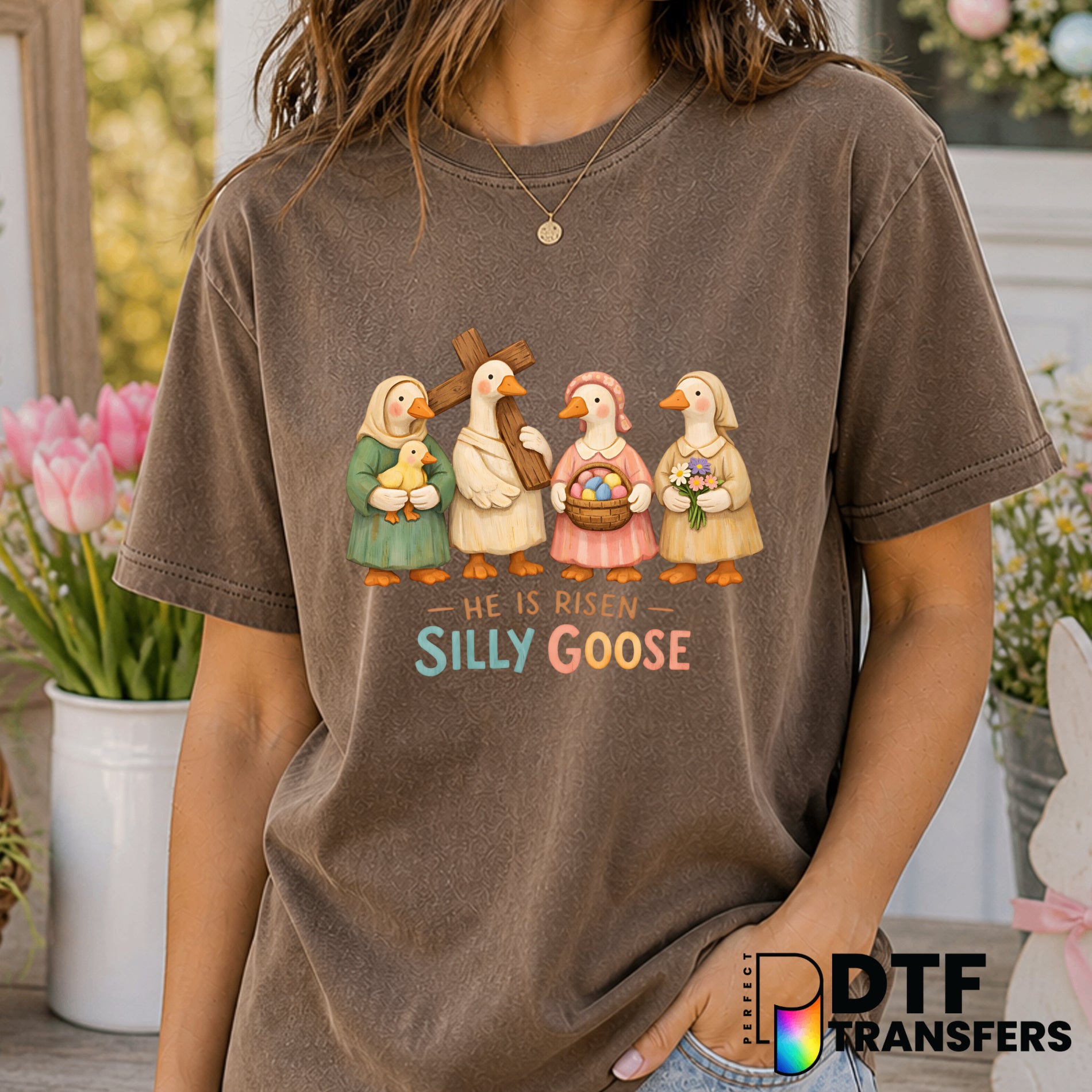 He Is Risen Silly Goose – Easter DTF Transfer