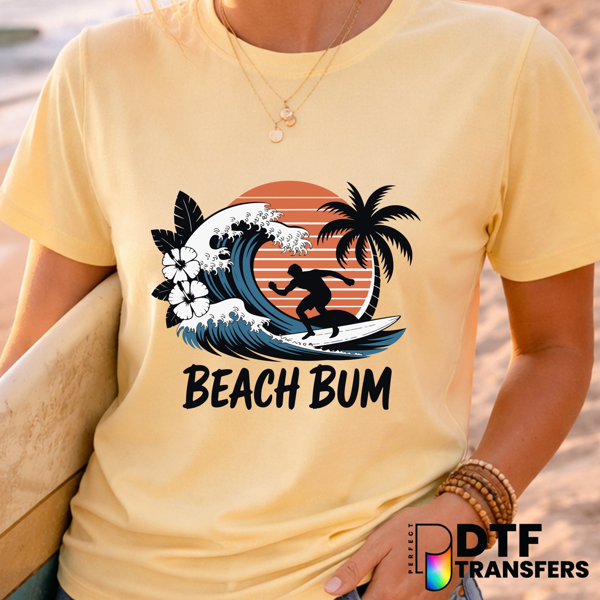 BEACH BUM SURFING SUMMER VINTAGE – Surfing DTF Transfer