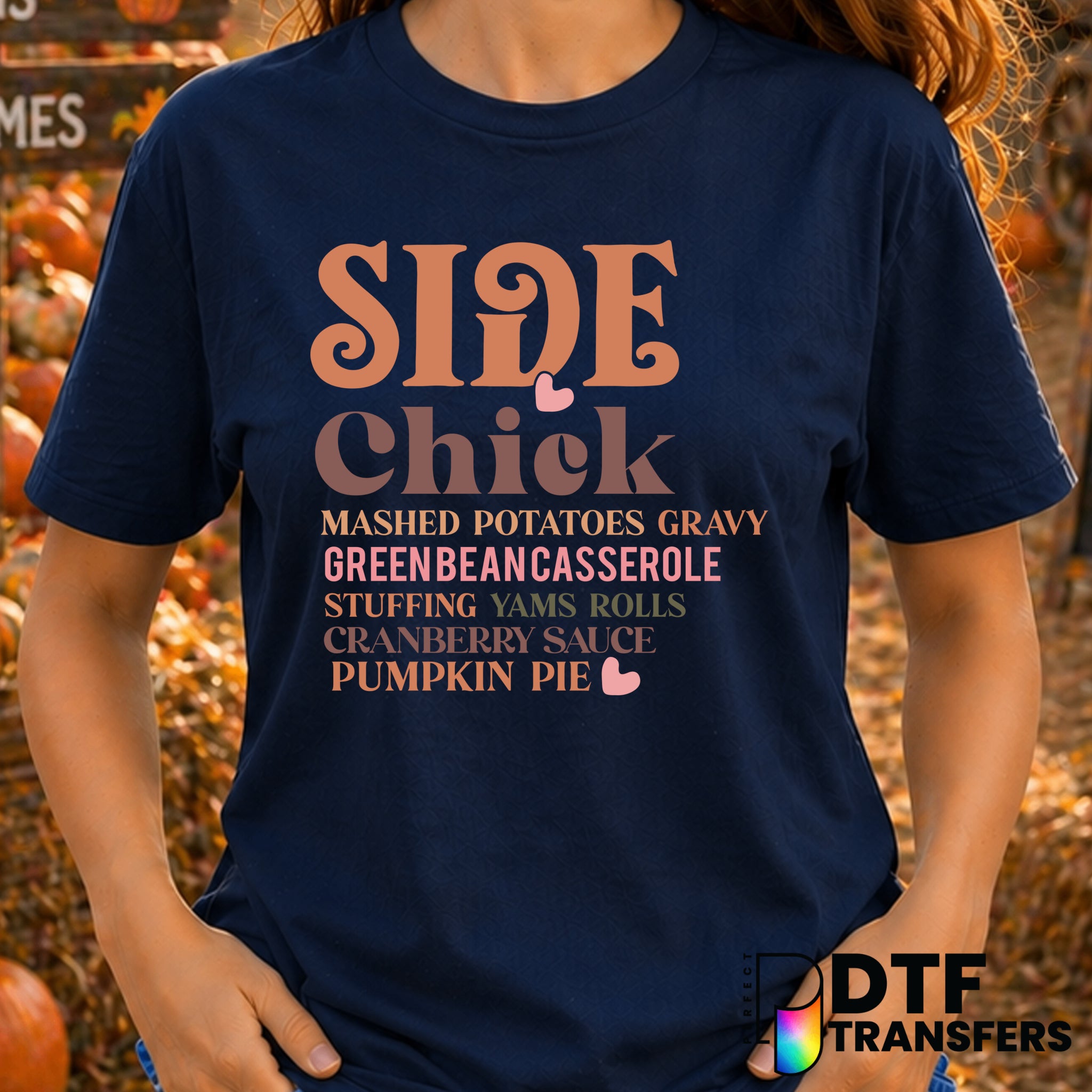 Side Chick Thanksgiving Sides – Thanksgiving DTF Transfer