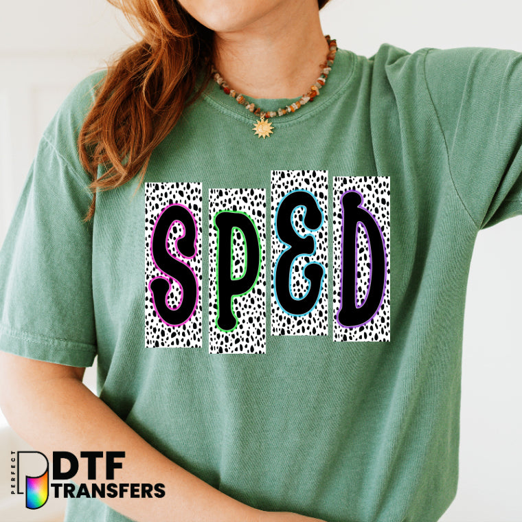SPED Dalmatian Graduation Cap with Puzzle Spots – Special Education DTF Transfer