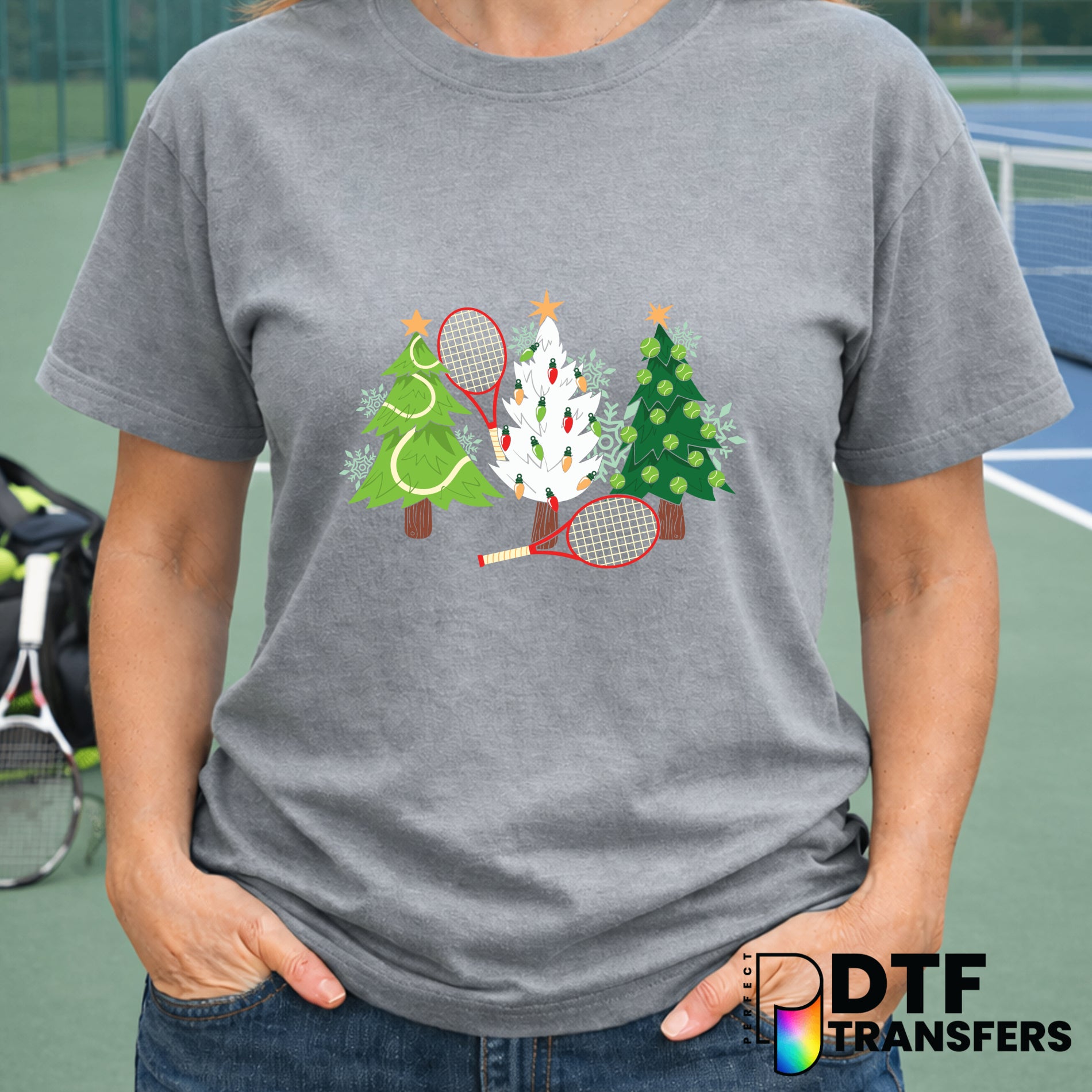 Merry Christmas Tennis Season – Tennis DTF Transfer