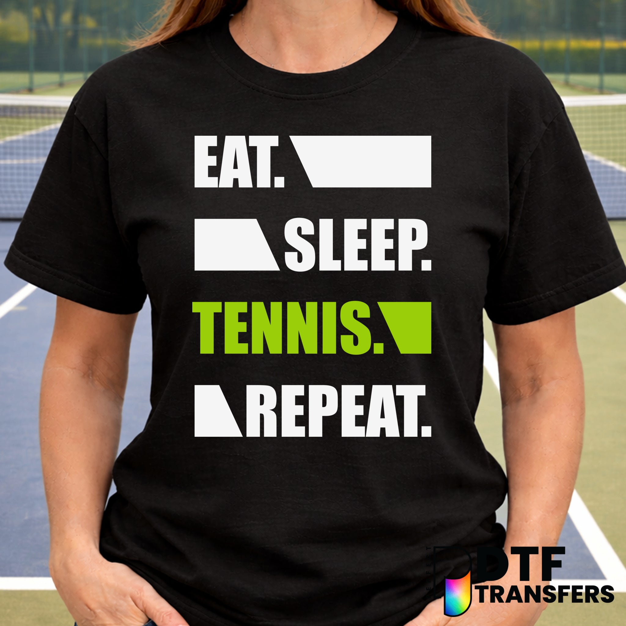 Eat Sleep Tennis Repeat – Tennis DTF Transfer
