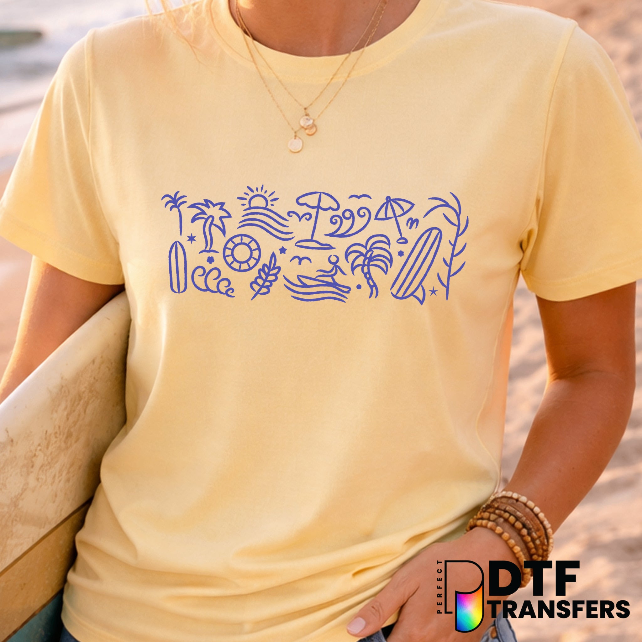SURF WITH ALOHA – Surfing DTF Transfer