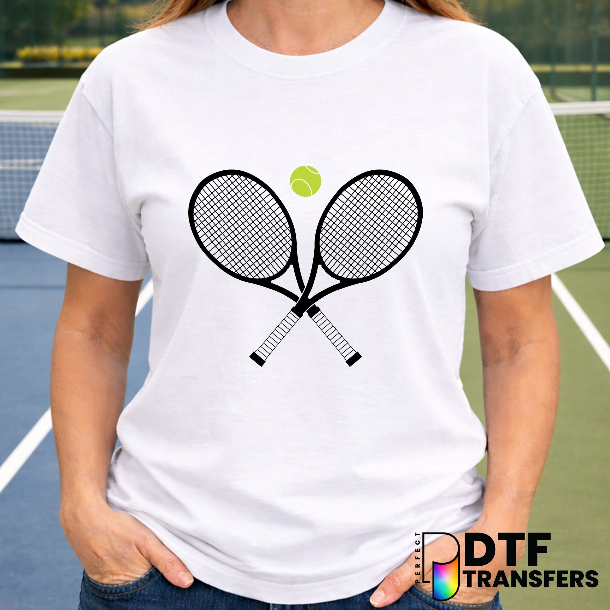 Crossed Tennis Rackets – Tennis DTF Transfer
