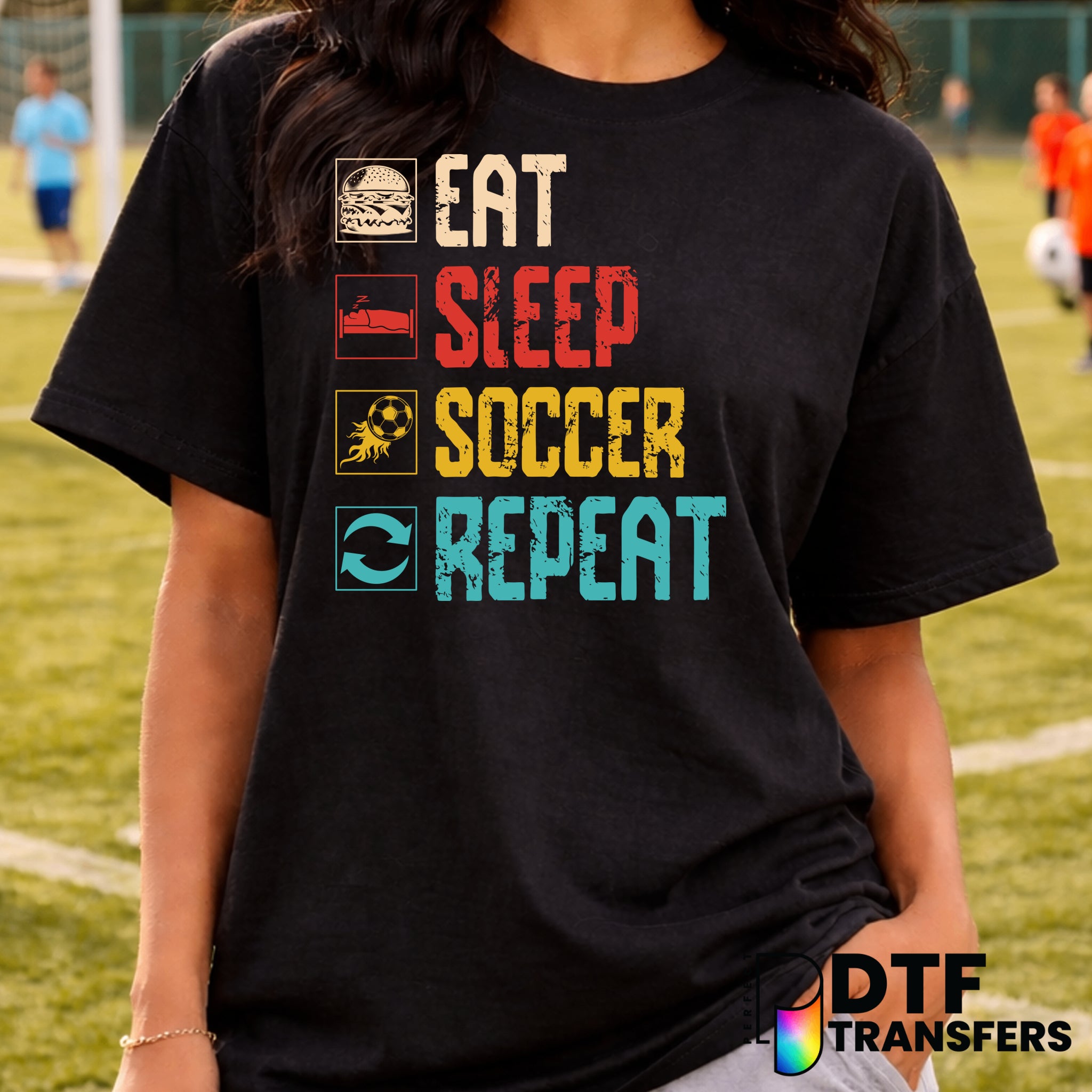Eat Sleep Soccer Repeat – Soccer DTF Transfer