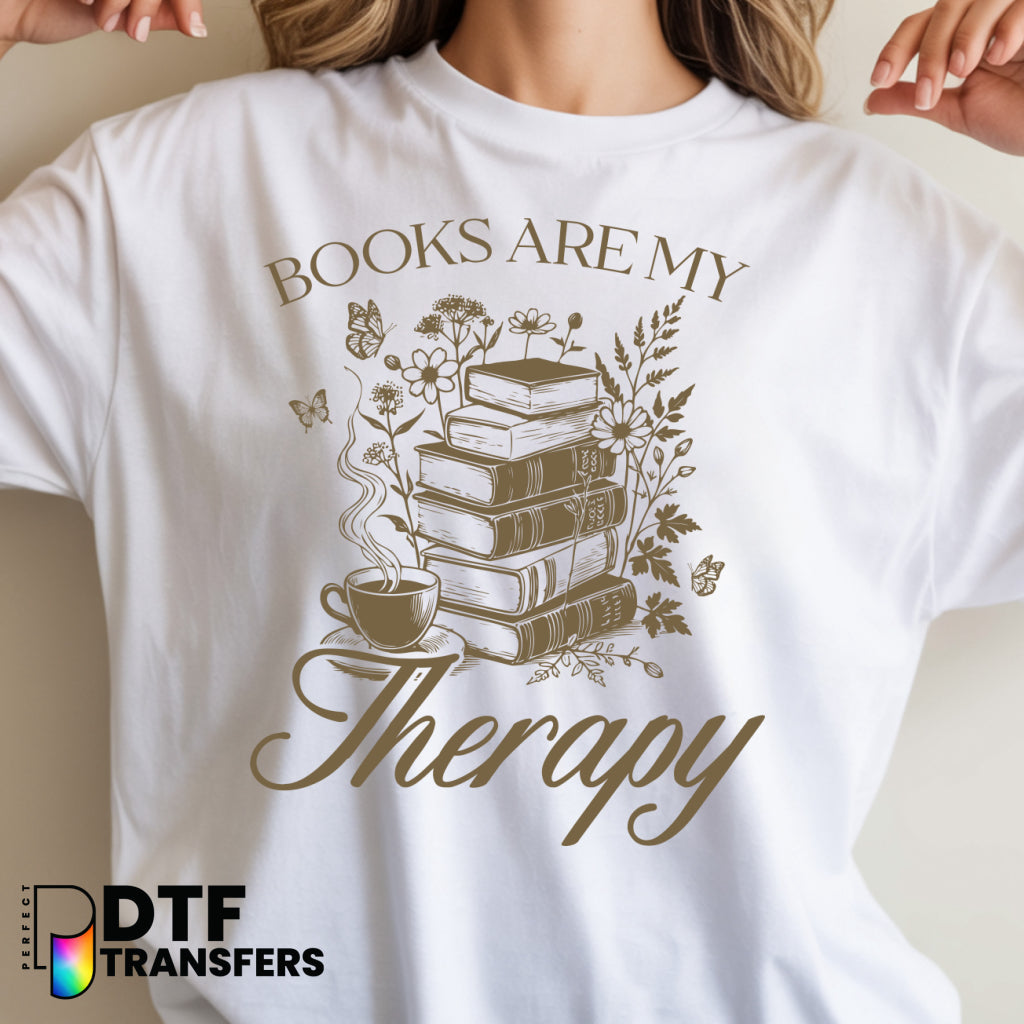 Books Are My Therapy – Teacher DTF Transfer