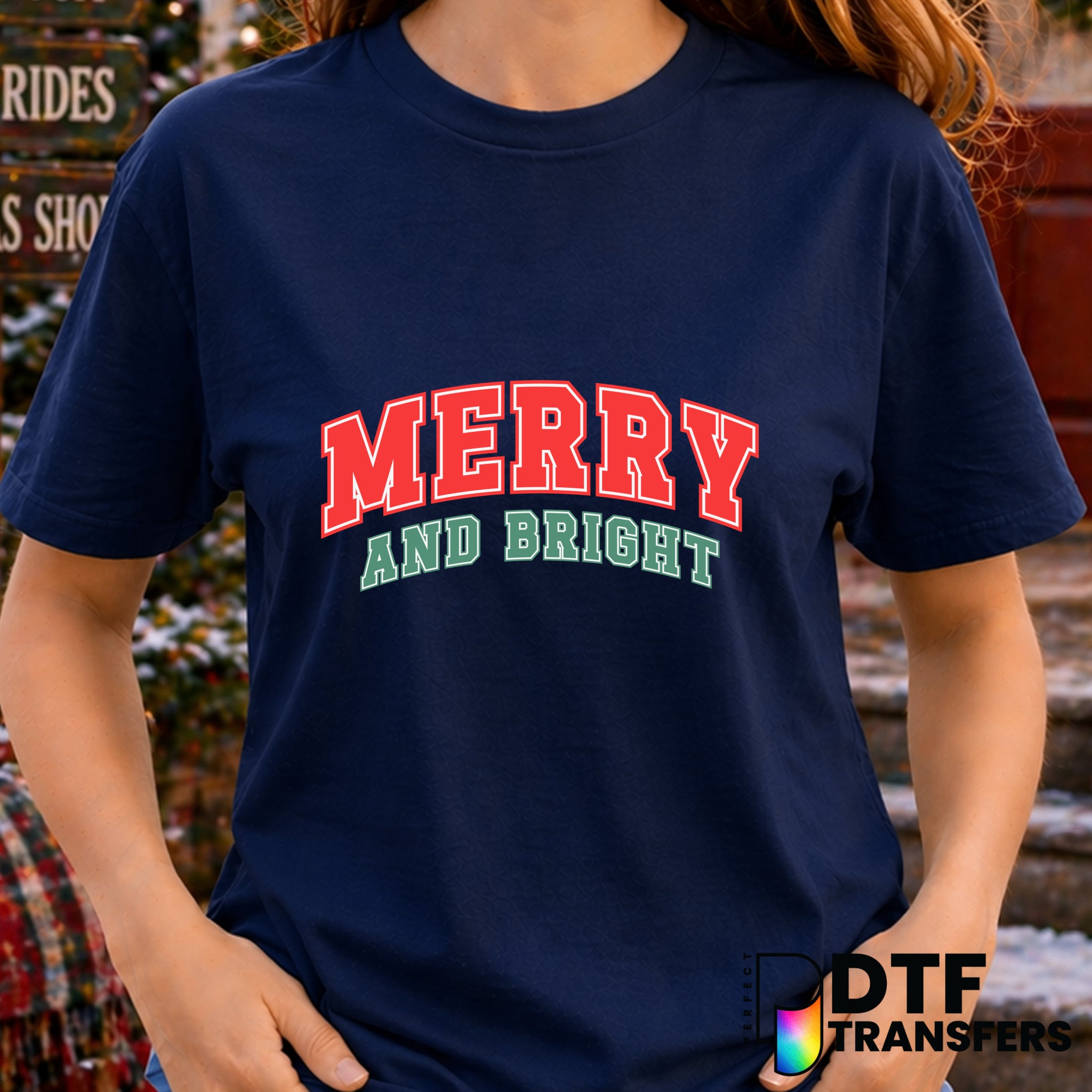Merry and Bright – Christmas DTF Transfer