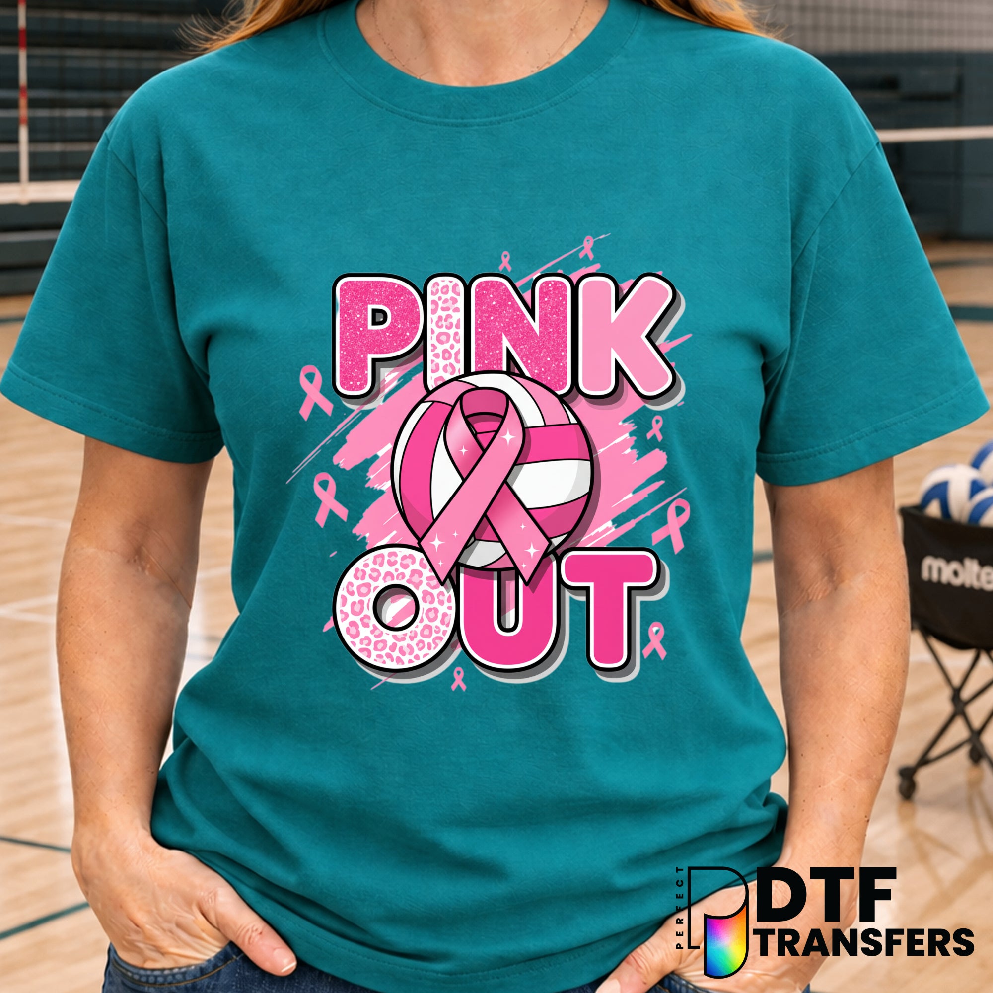 Pink Out Volleyball – Volleyball DTF Transfer