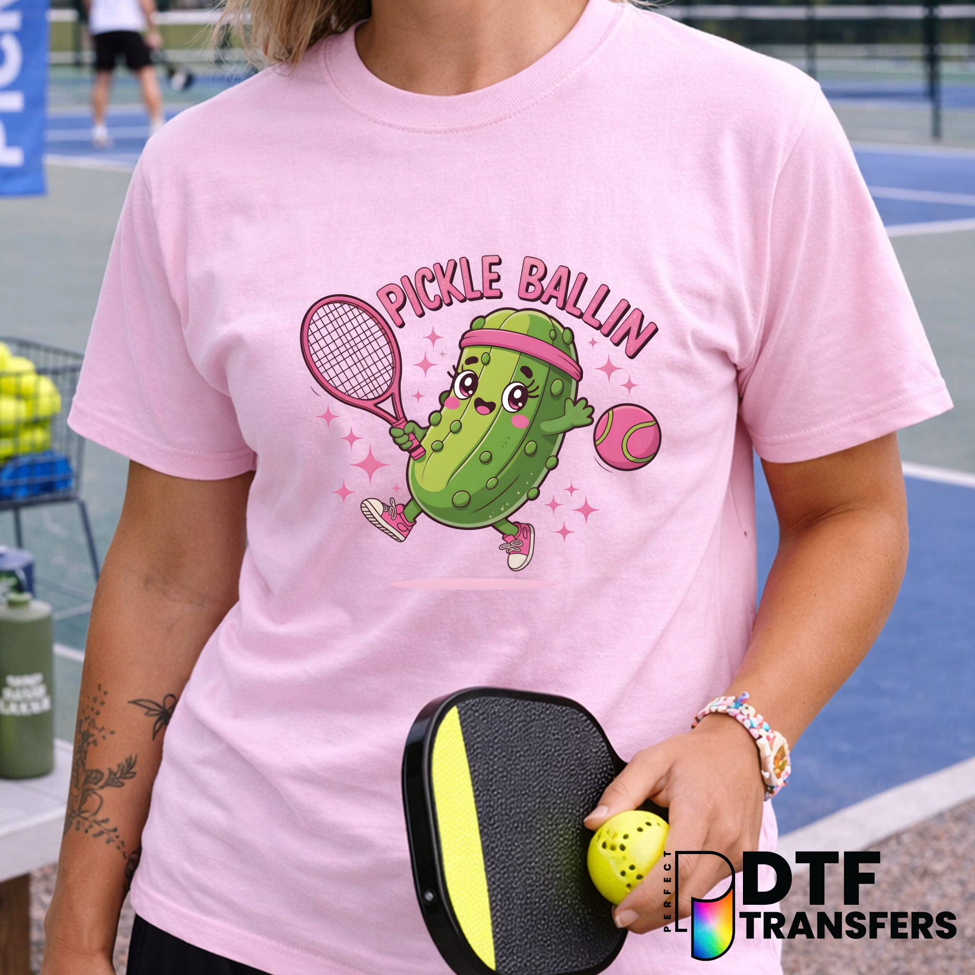 Pickle Ballin' Cute – Pickleball DTF Transfer