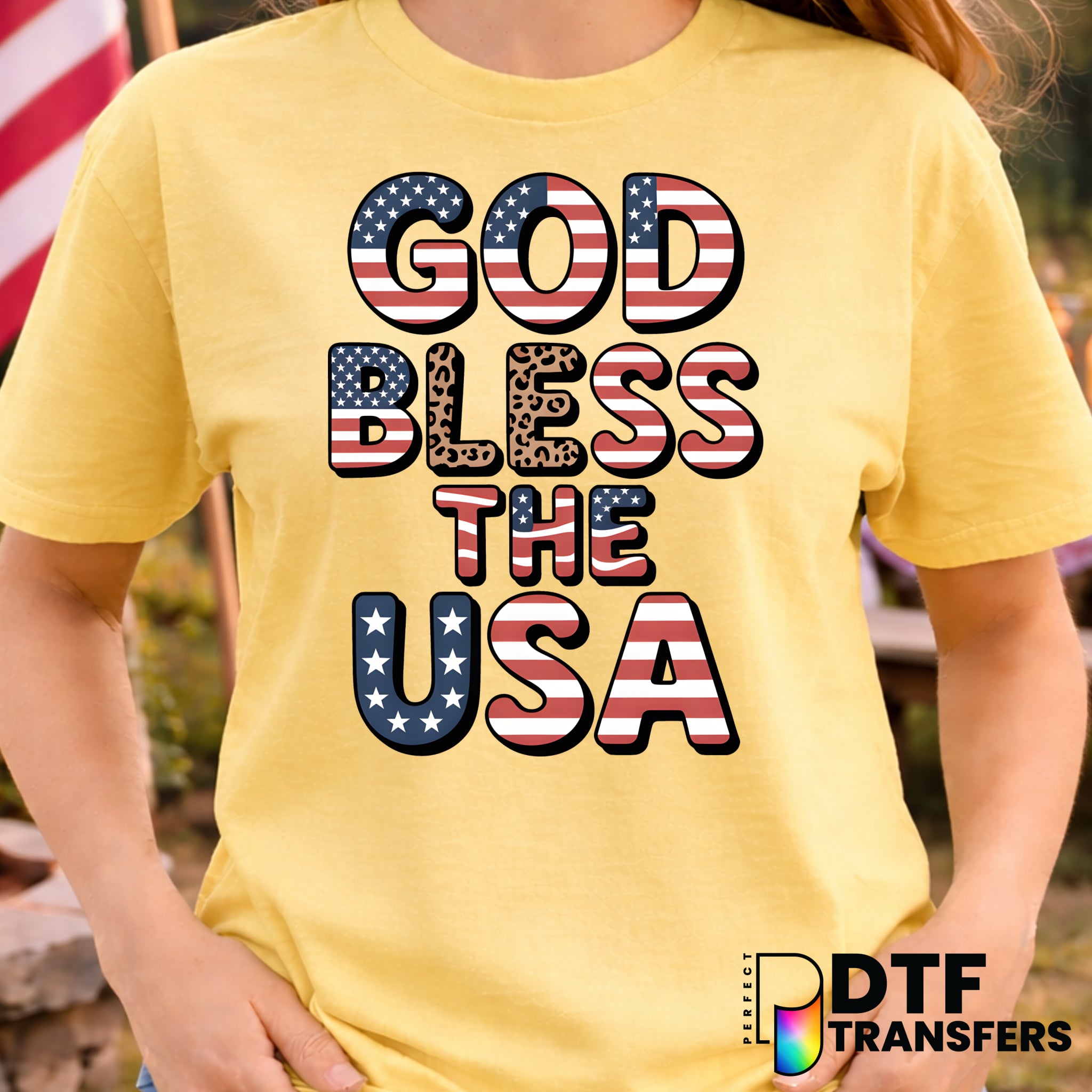 God Bless The USA – Fourth of July DTF Transfer