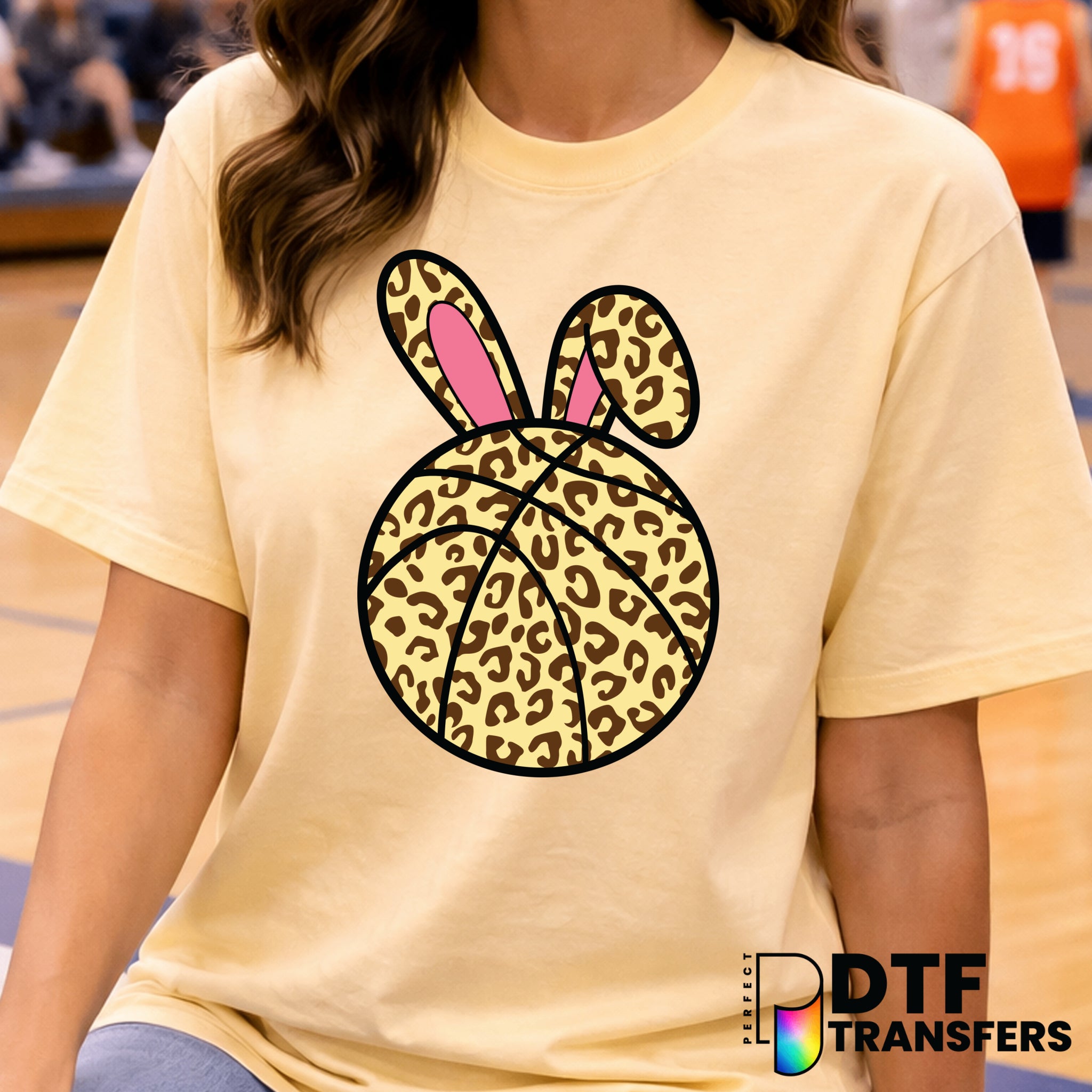 Leopard Print Basketball Bunny Ears – DTF Transfer