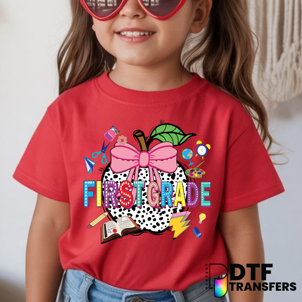 Apple Dalmation First Grade - Welcome Back to School – Teacher DTF Transfer