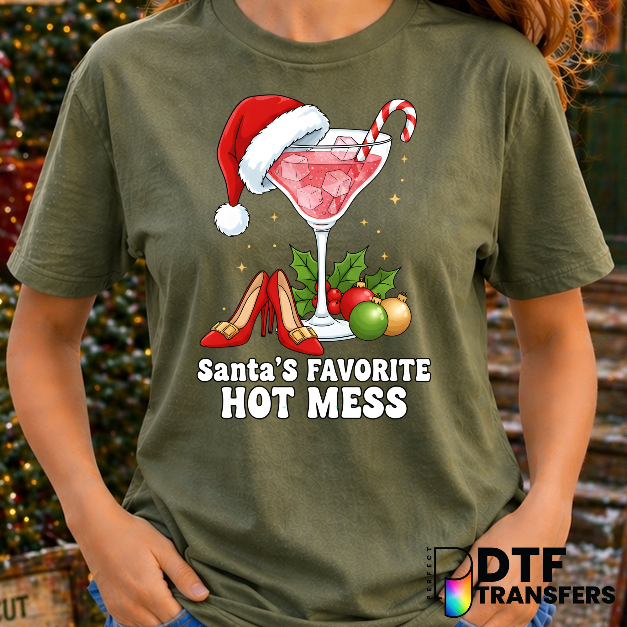Santa's Favorite Hot Mess – Christmas DTF Transfer